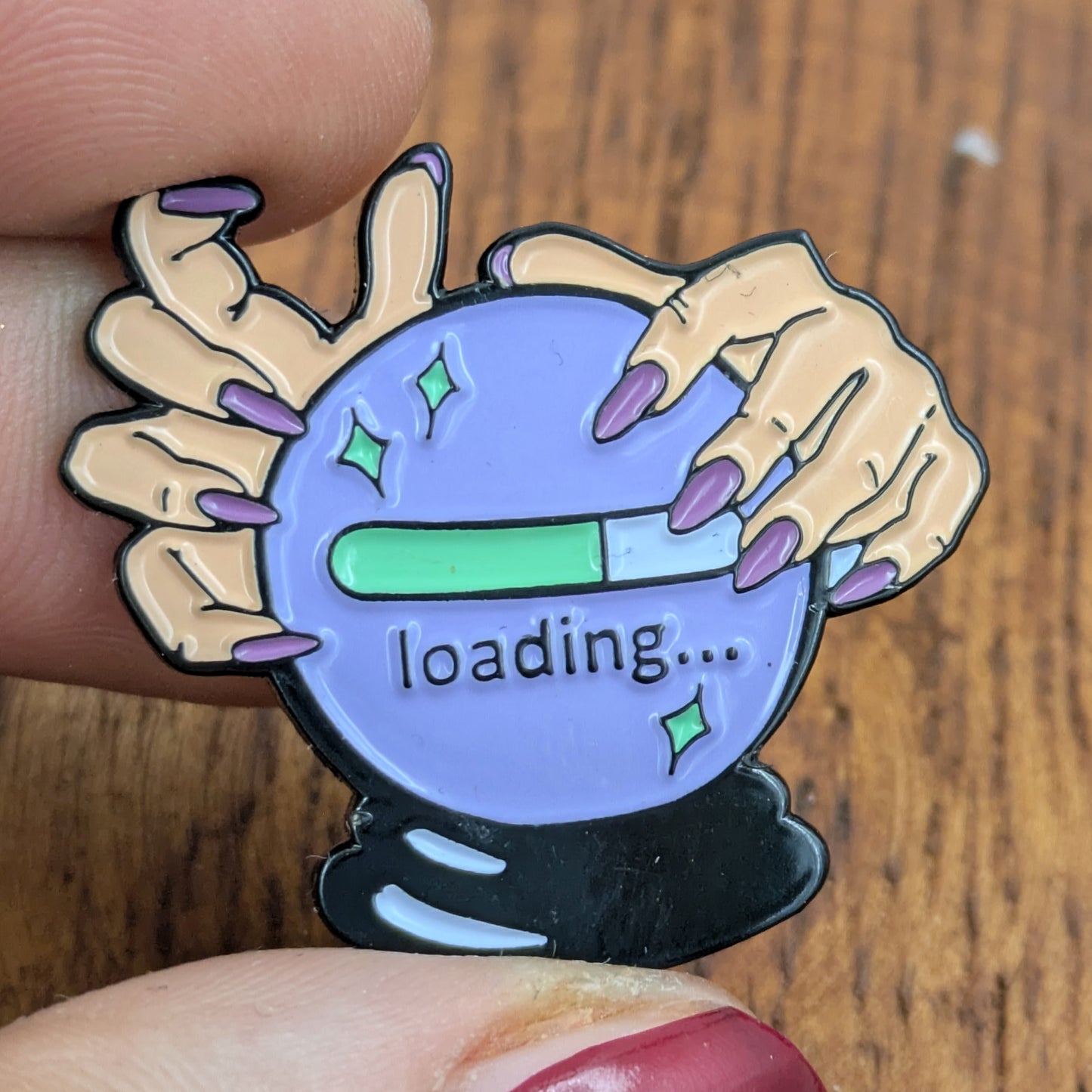 Witch Crystal Ball loading..... soft Enamel Pin Badge