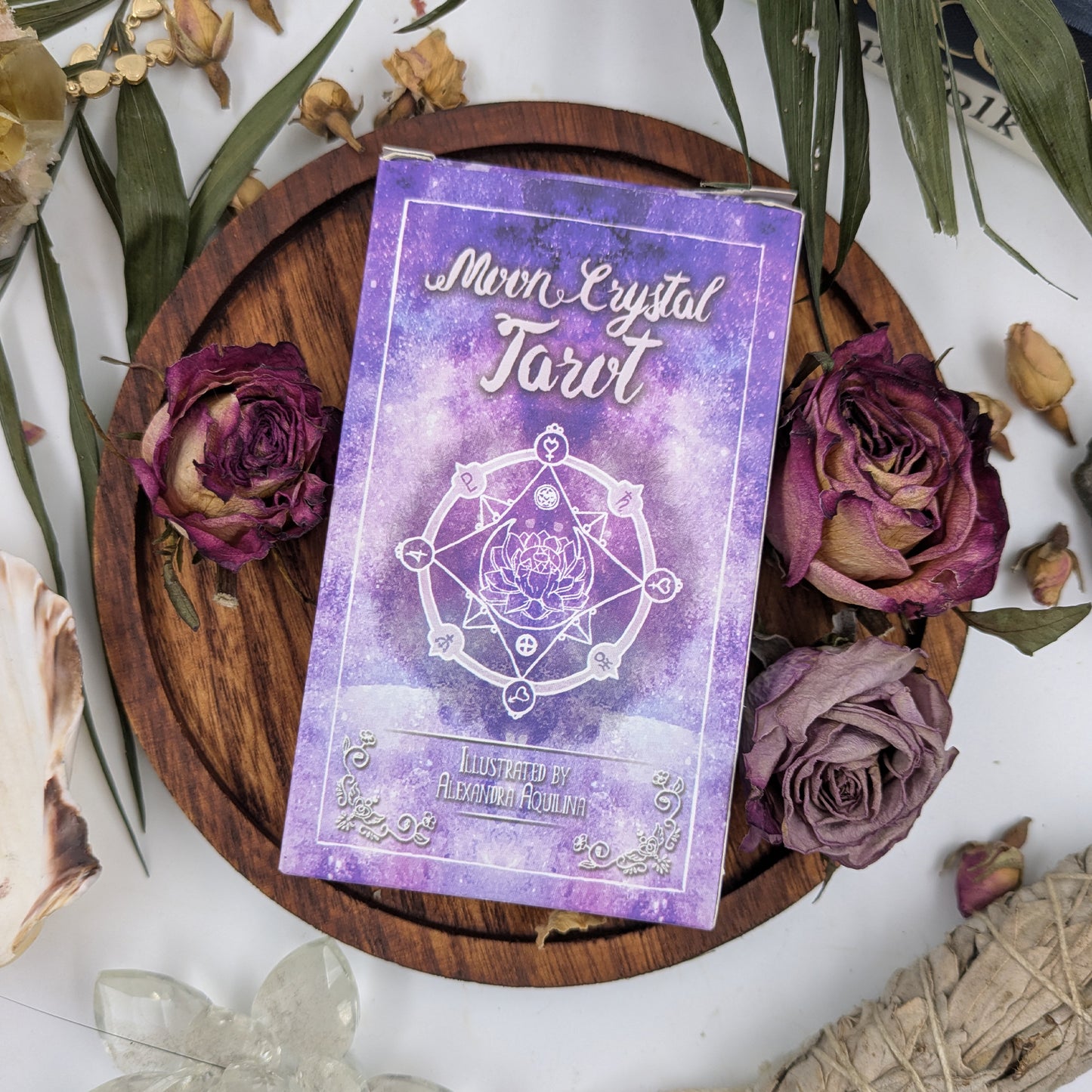 Moon Crystal Tarot - Full Tarot Deck | Premium Matte Finish | Eco-Friendly Printing | PDF Guidebook and Hologram Foil Edge