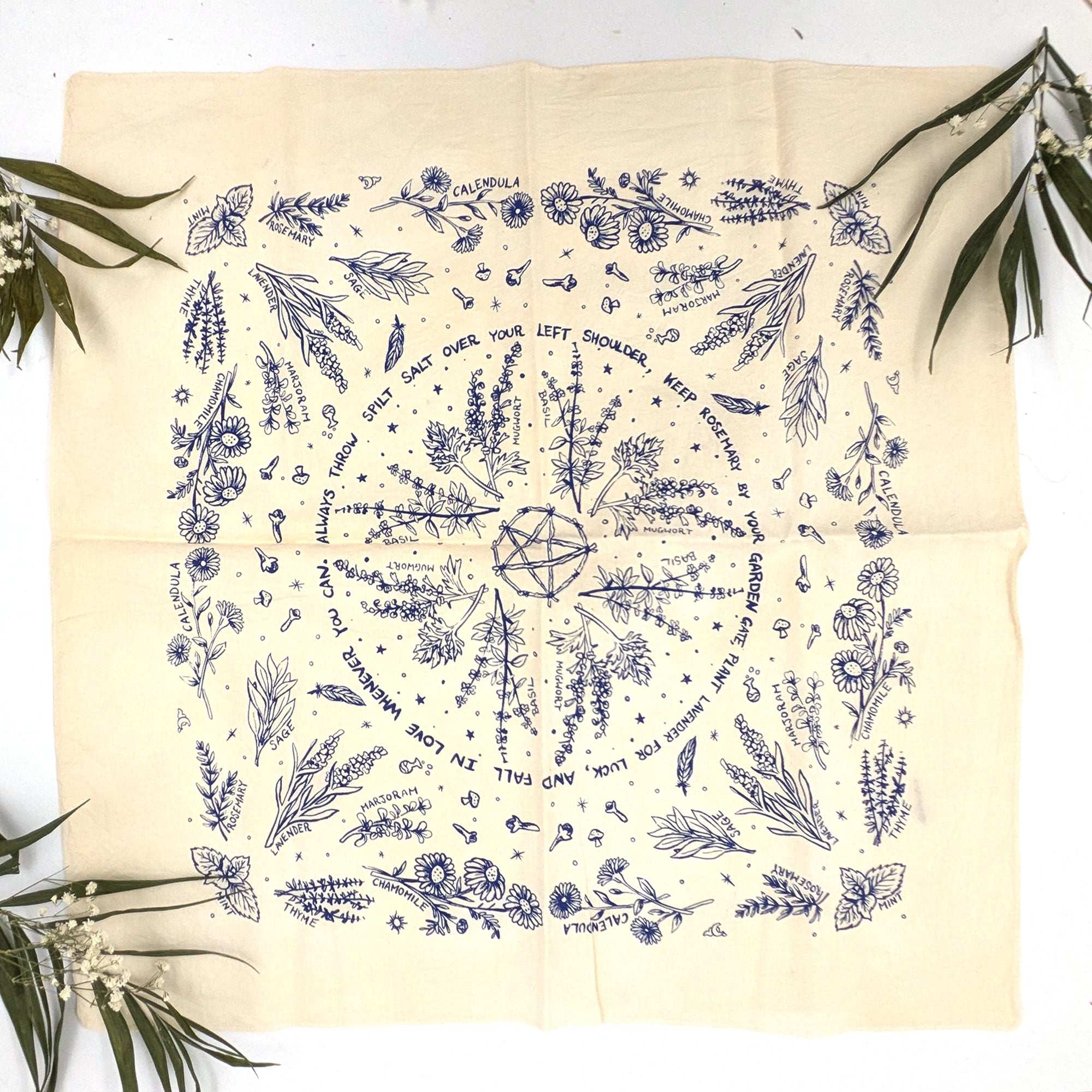 Practical Magic hand printed 100% Cotton Bandana/Scarf