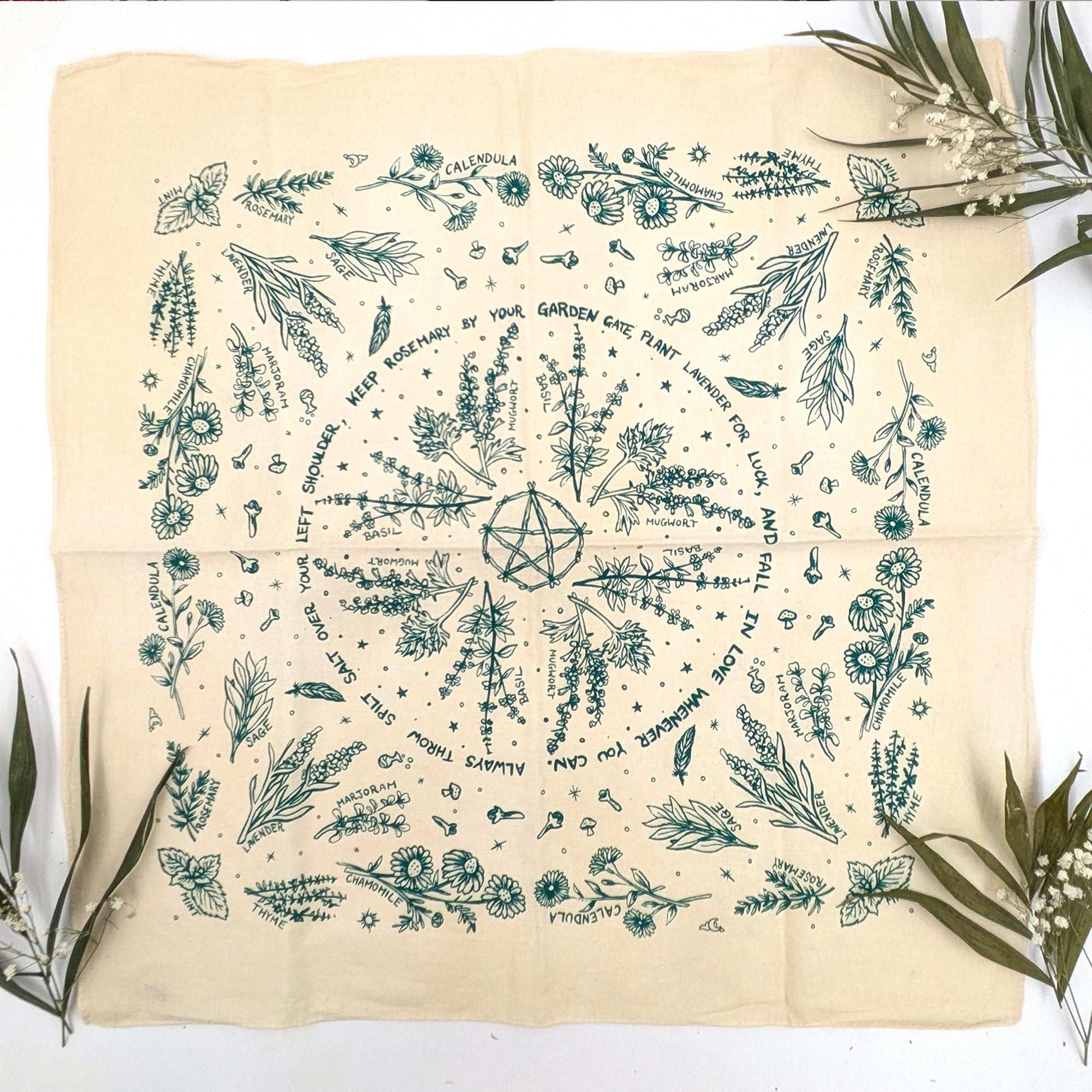 Practical Magic hand printed 100% Cotton Bandana/Scarf