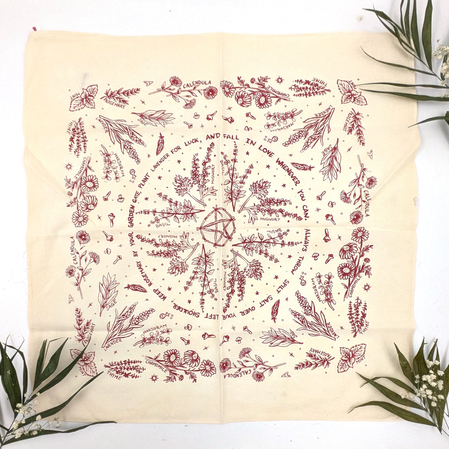Practical Magic hand printed 100% Cotton Bandana/Scarf