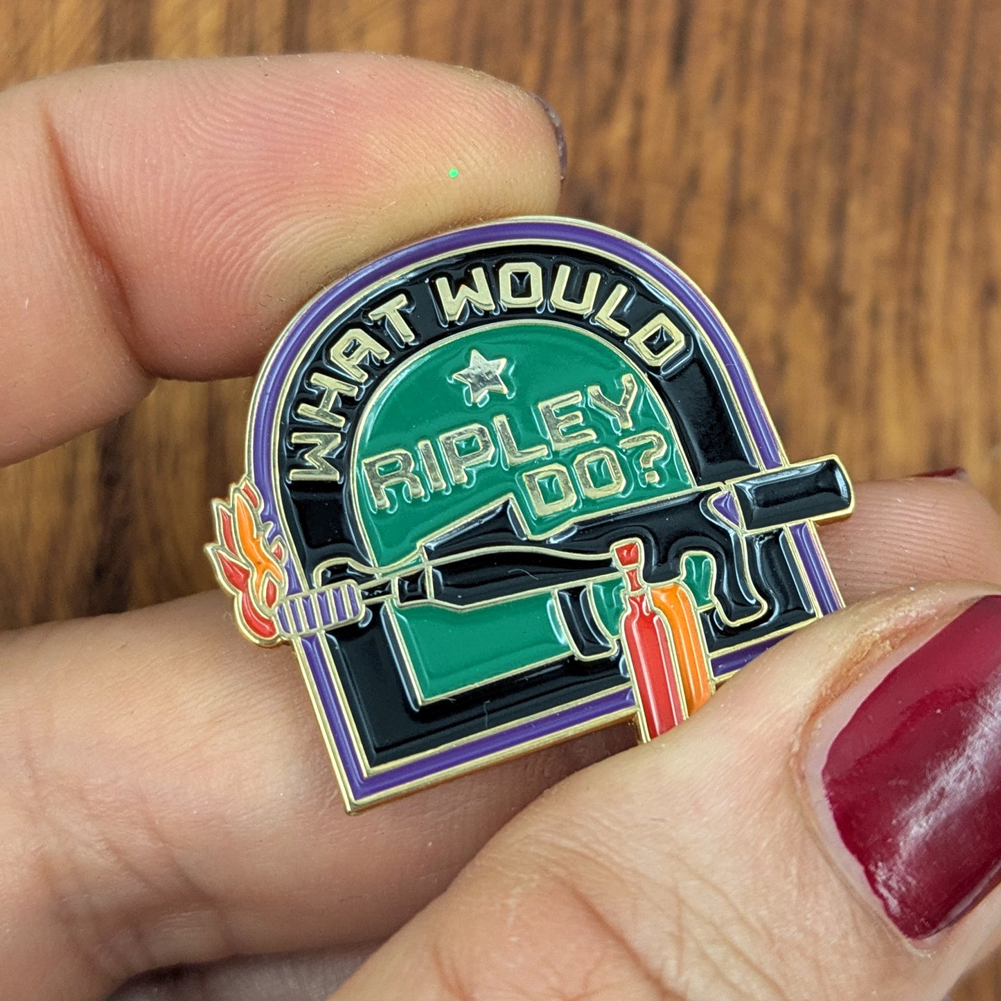 What would Ripley do? soft enamel pin