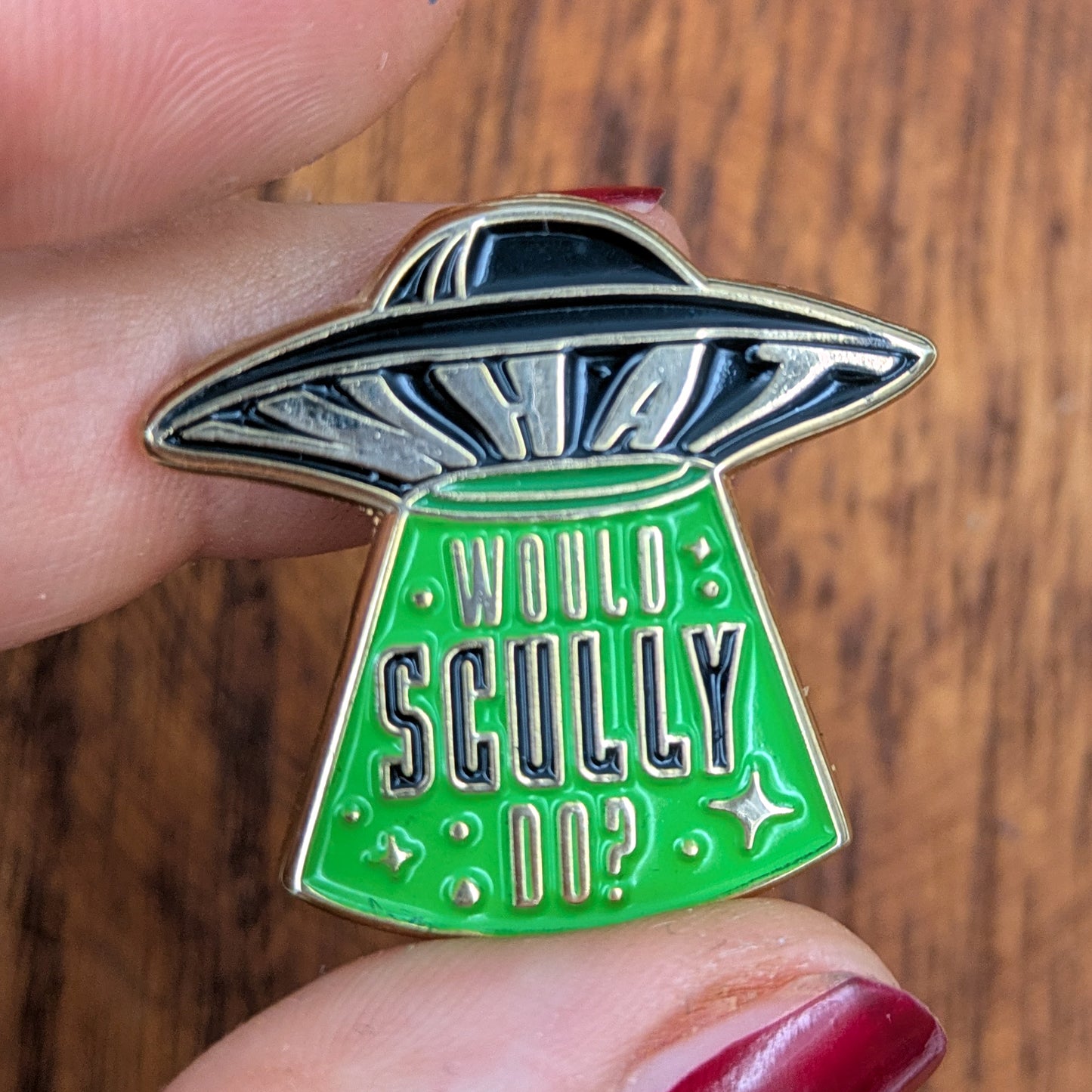What would Scully do? soft enamel pin