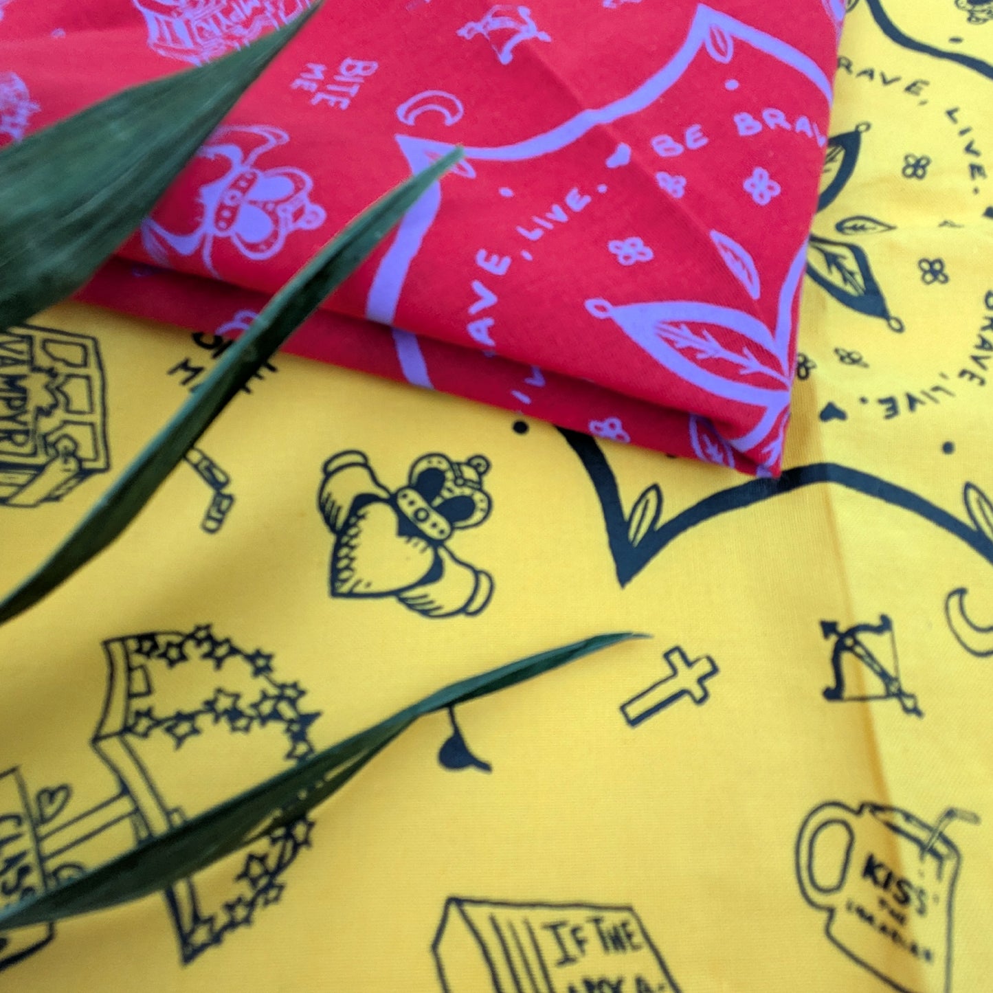 Vampire Slayer hand printed 100% percent cotton bandana