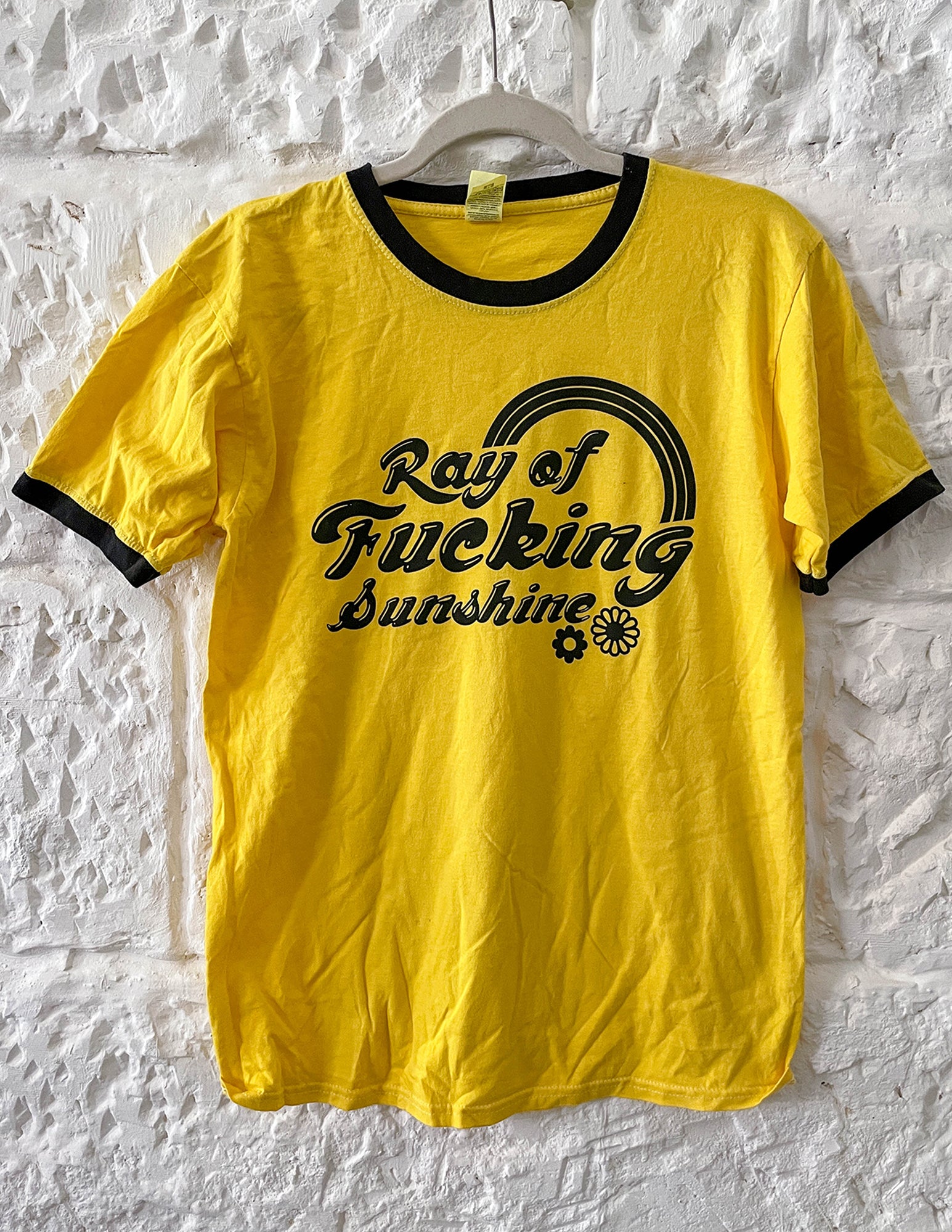 Ray of Fucking Sunshine Hand-printed Cotton T-shirt