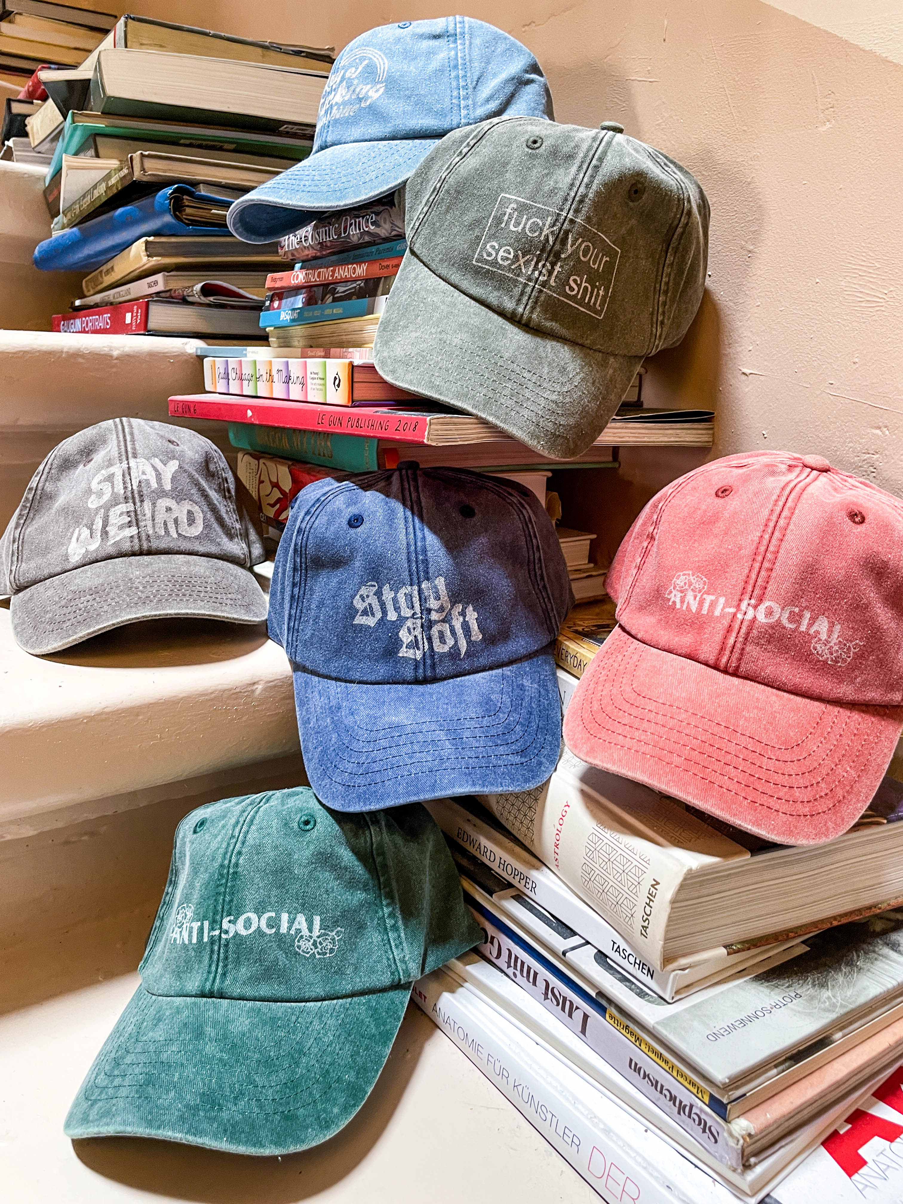 Grumpy Caps - Hand printed sassy and sardonic statements