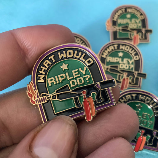 What would Ripley do? soft enamel pin