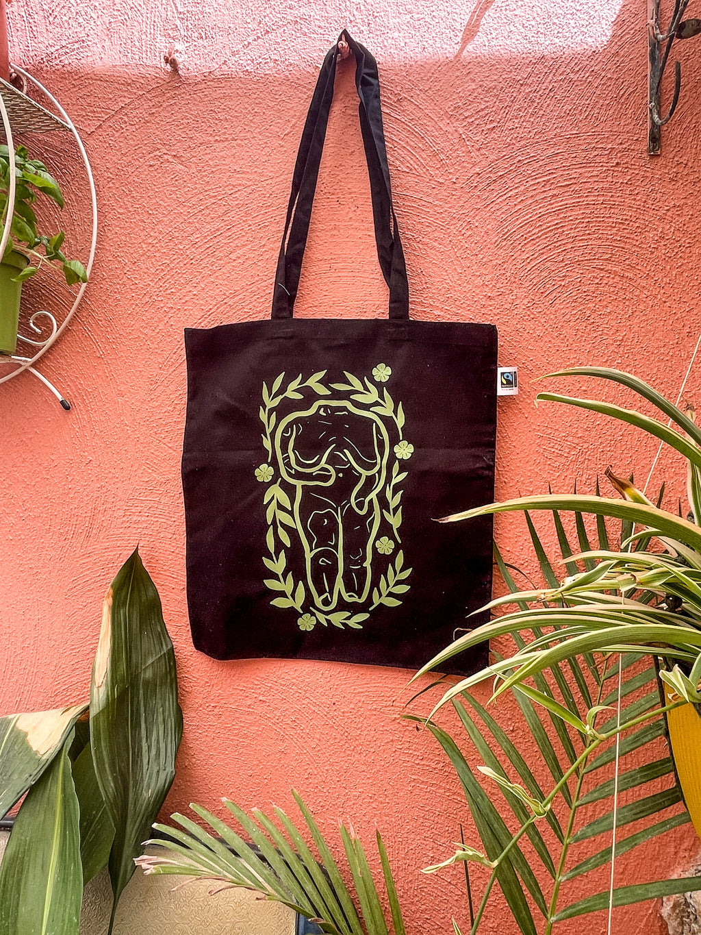 VENUS OF HAL TARXIEN | GODDESS black hand printed cotton tote bag (Copy)