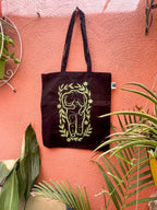 VENUS OF HAL TARXIEN | GODDESS black hand printed cotton tote bag (Copy)