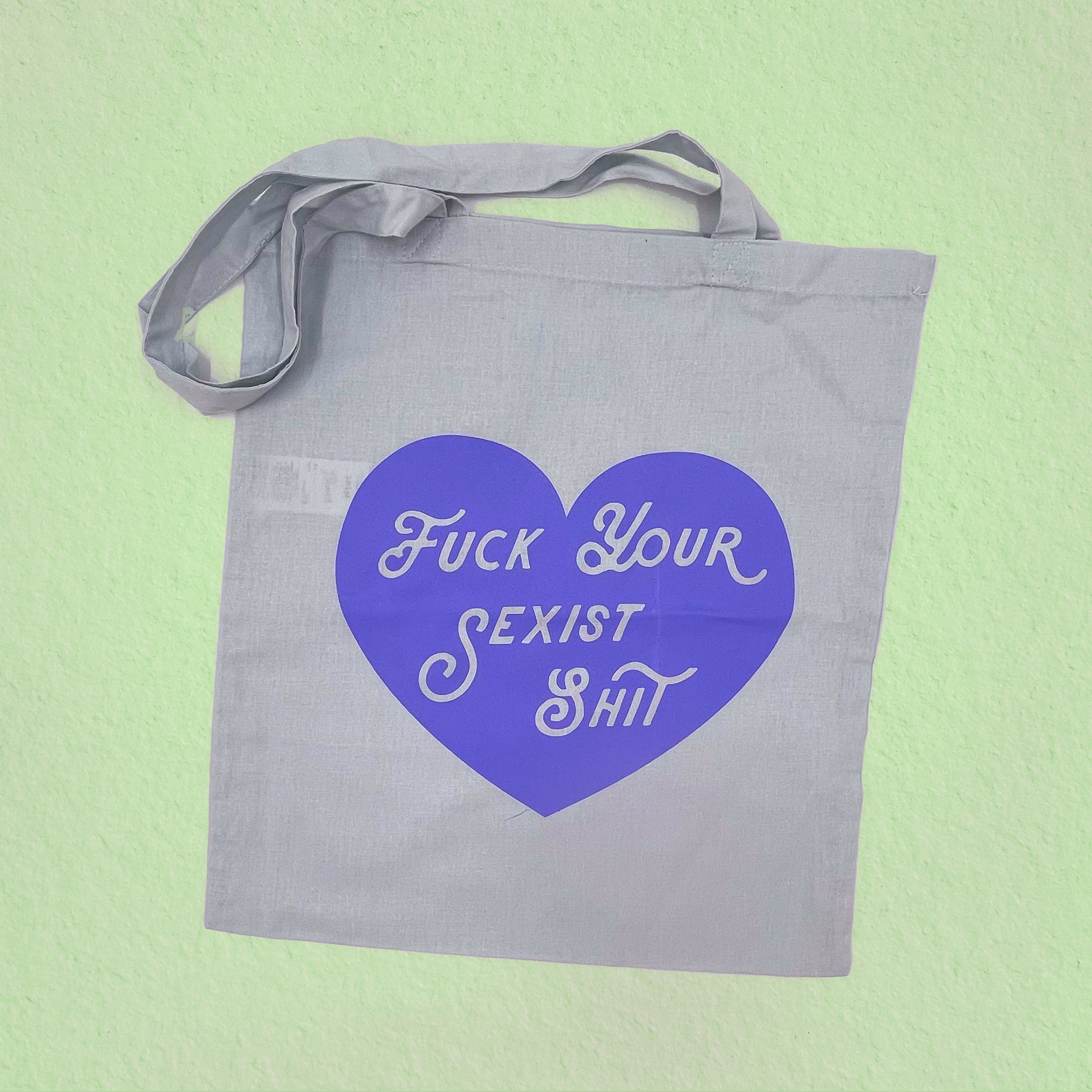 Fuck your sexist shit Pastel tote bags - Cat Magic Collective