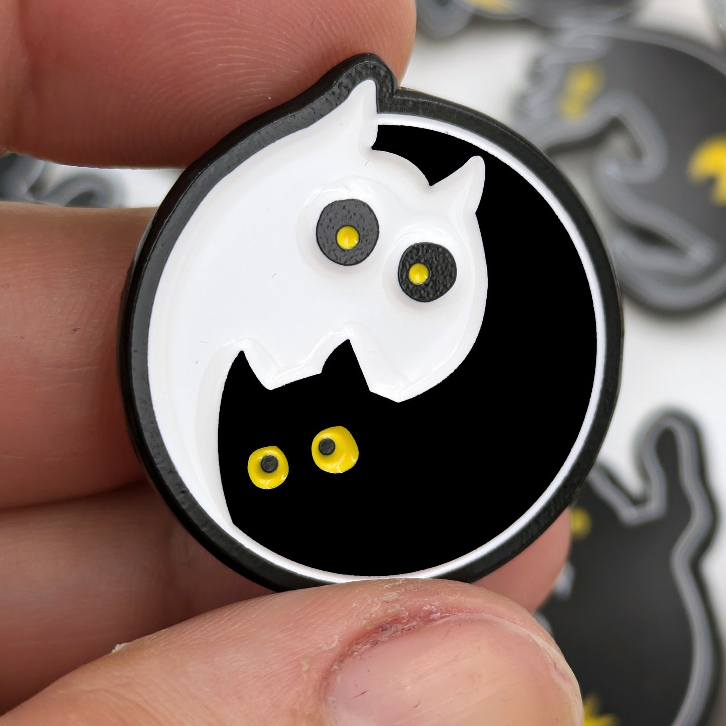 Into the Void - black kitty cat soft enamel pins