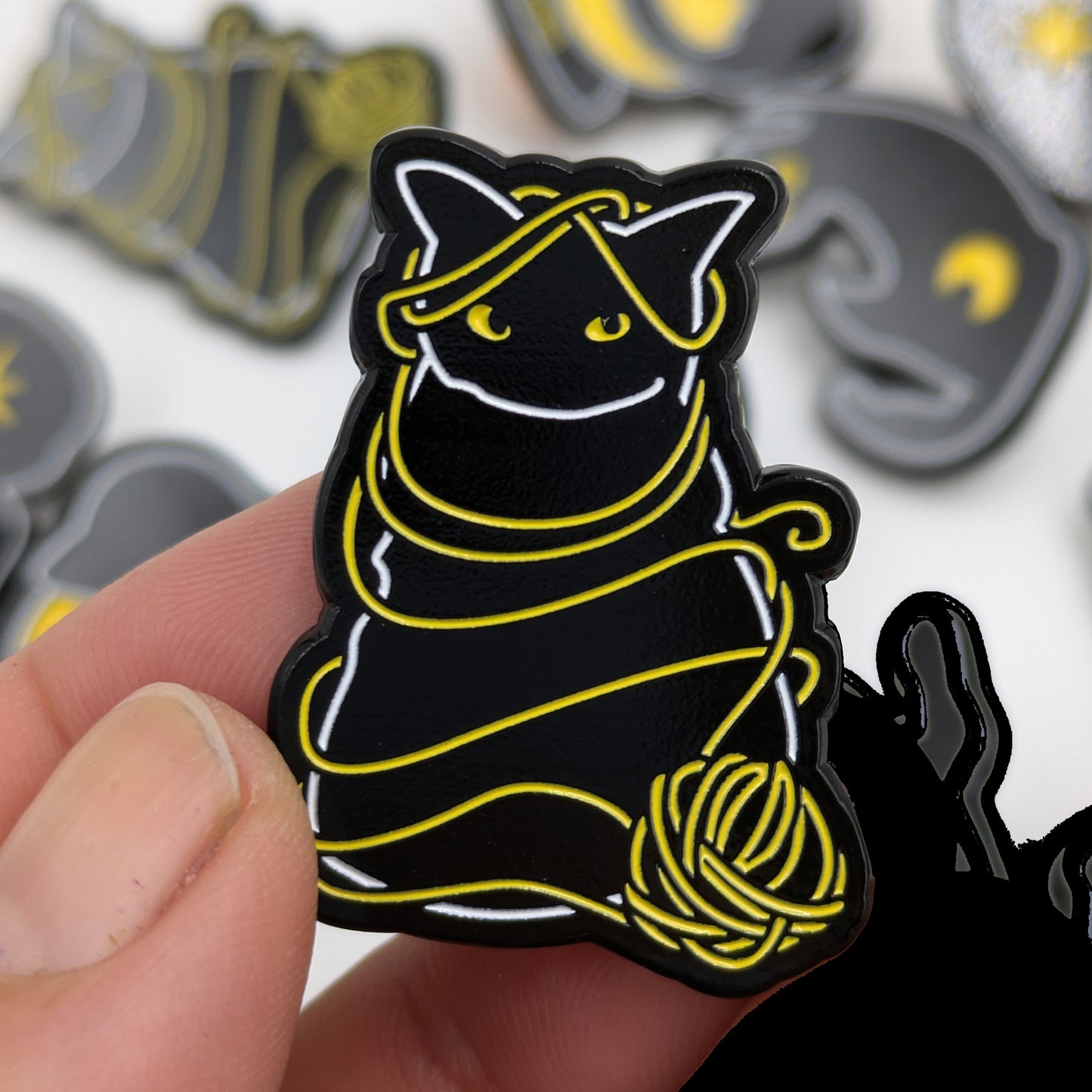 Into the Void - black kitty cat soft enamel pins