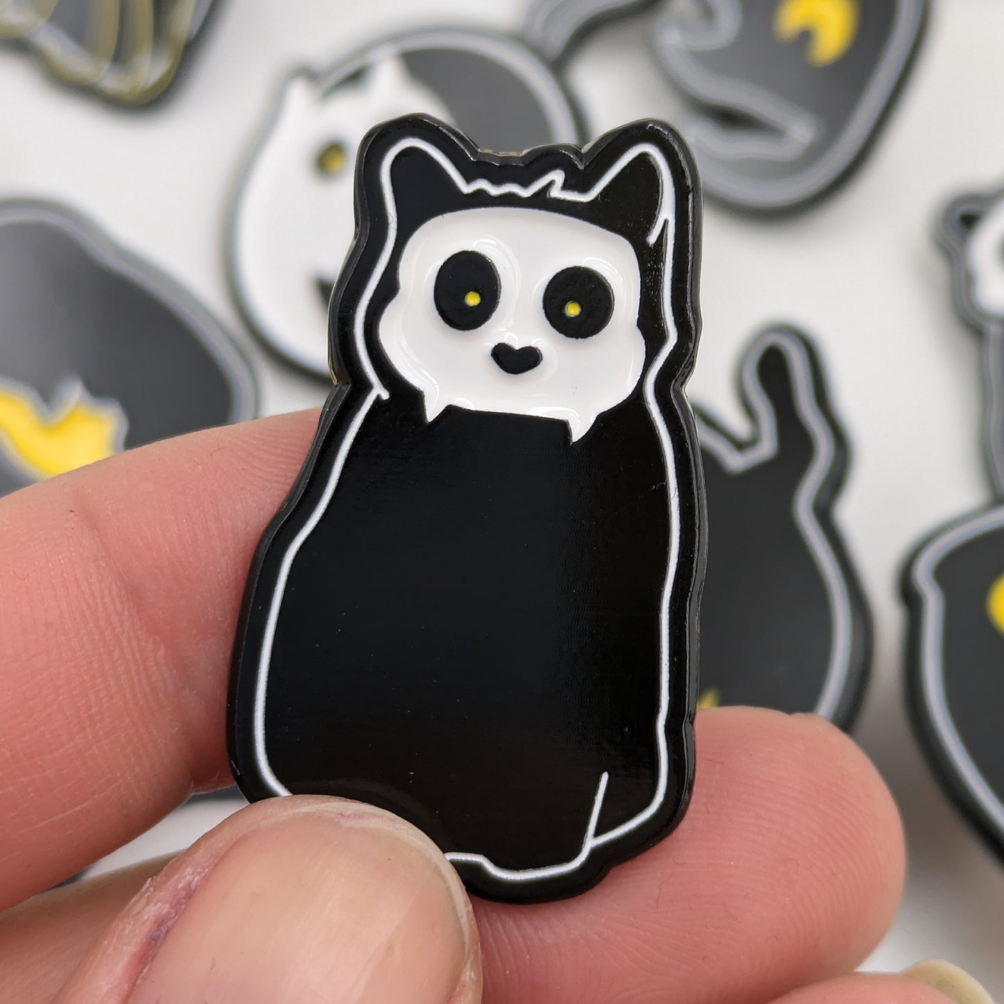 Into the Void - black kitty cat soft enamel pins