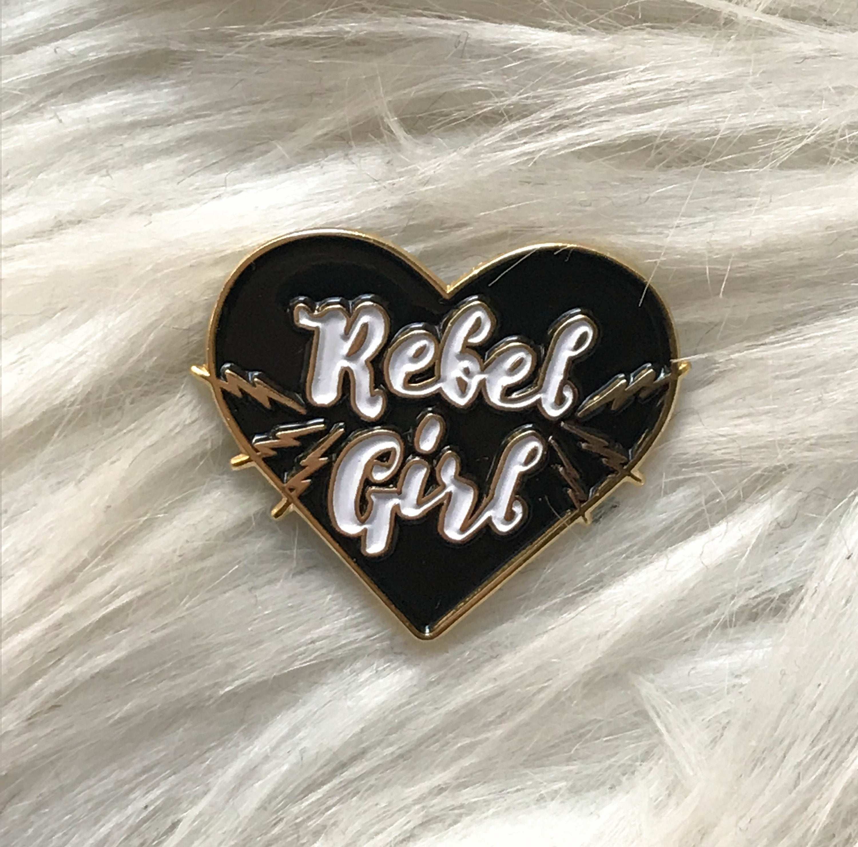 Rebel Girl enamel pin - Cat Magic Collective