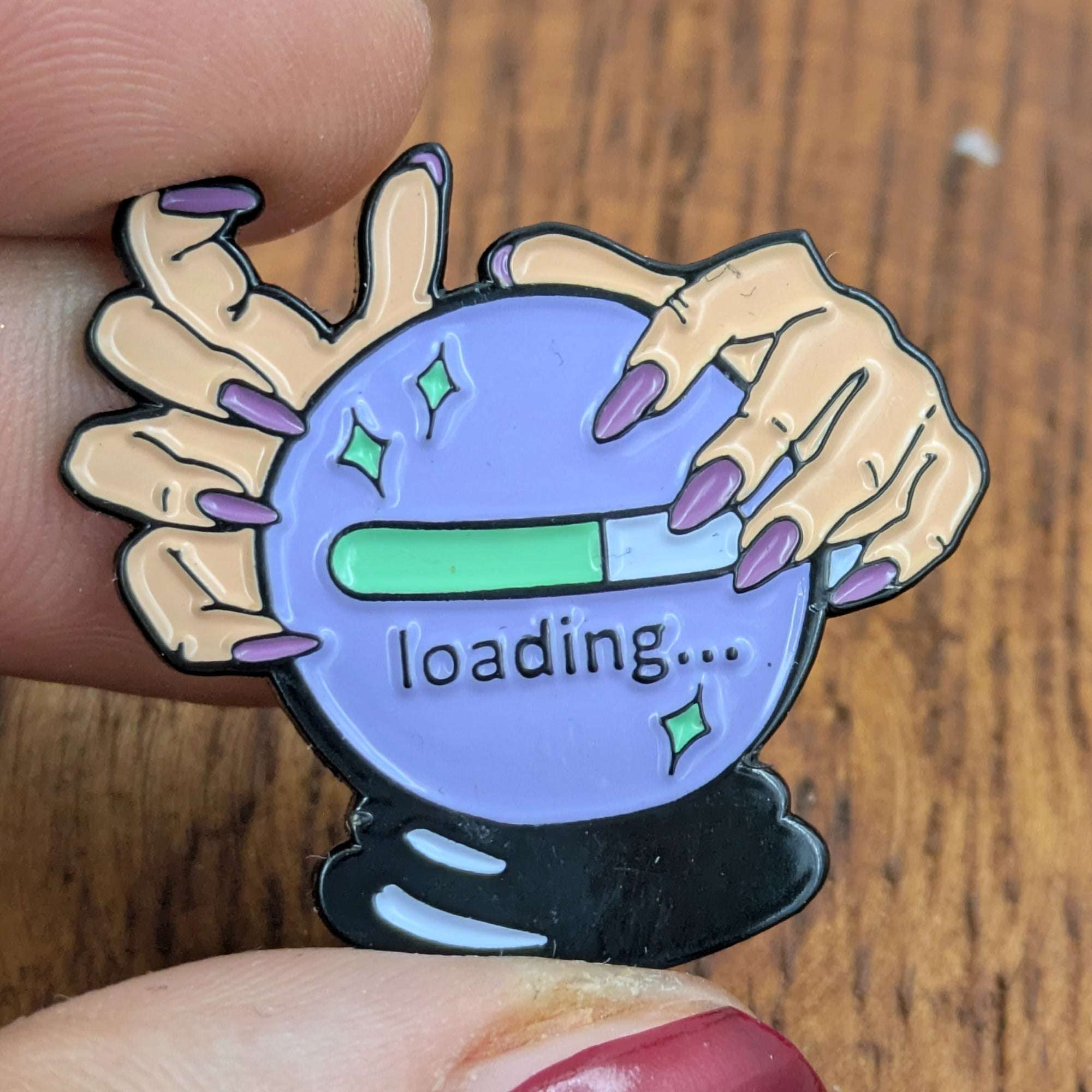 Witch Crystal Ball  loading..... soft Enamel Pin Badge