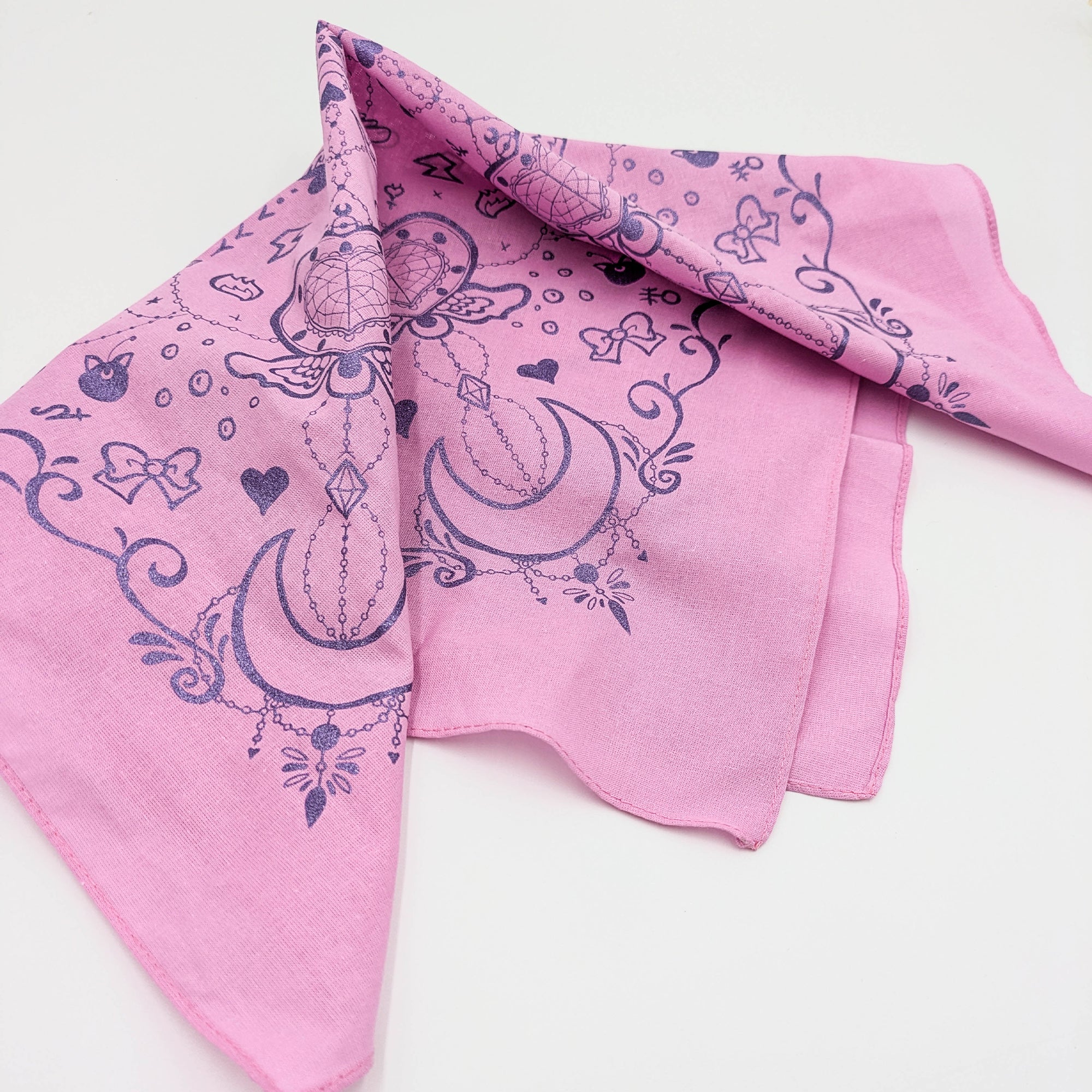 Moon Crystal Pink Amethyst Glitter Bandana