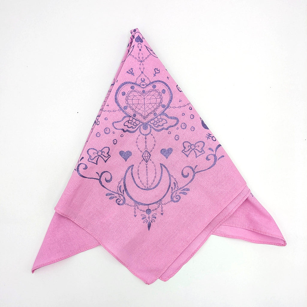 Moon Crystal Pink Amethyst Glitter Bandana
