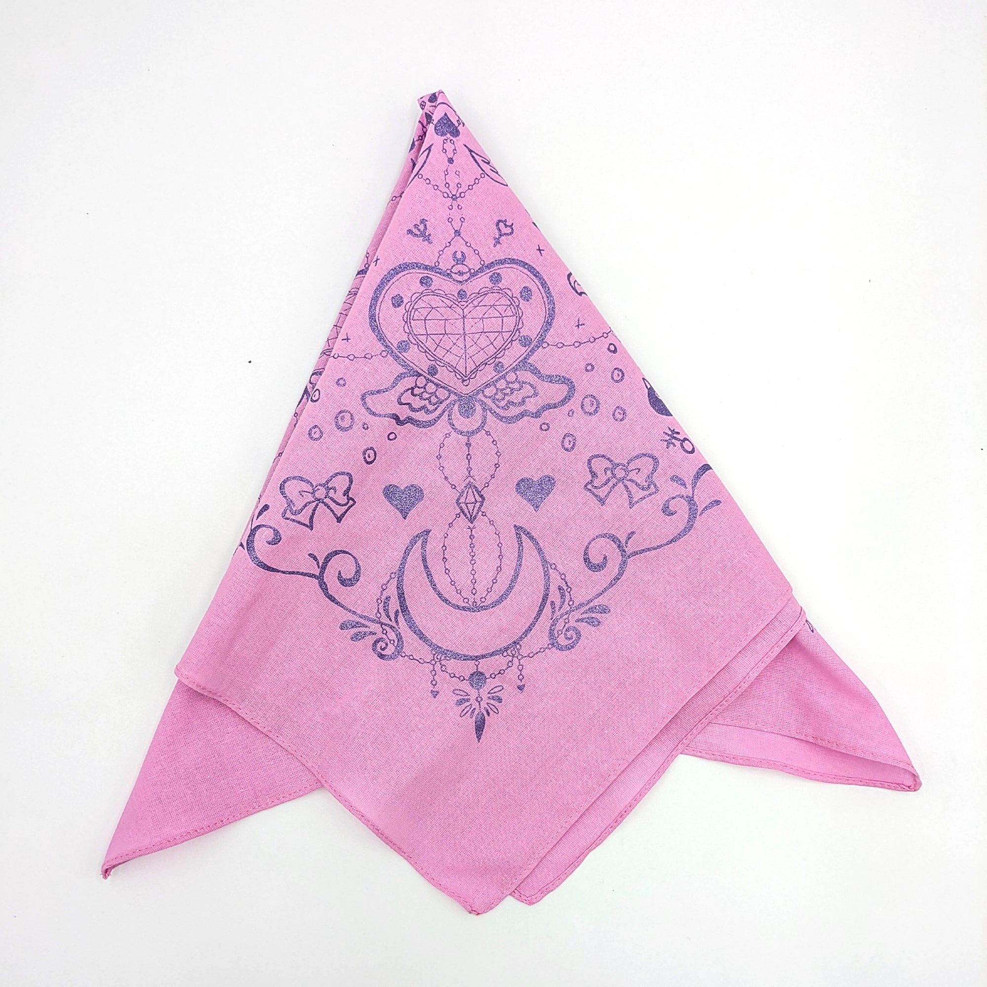 Moon Crystal Pink Amethyst Glitter Bandana