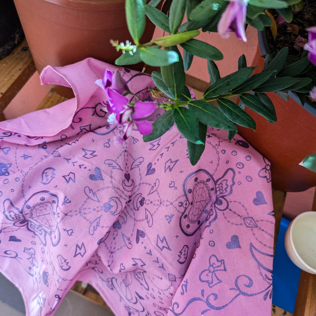 Moon Crystal Pink Amethyst Glitter Bandana
