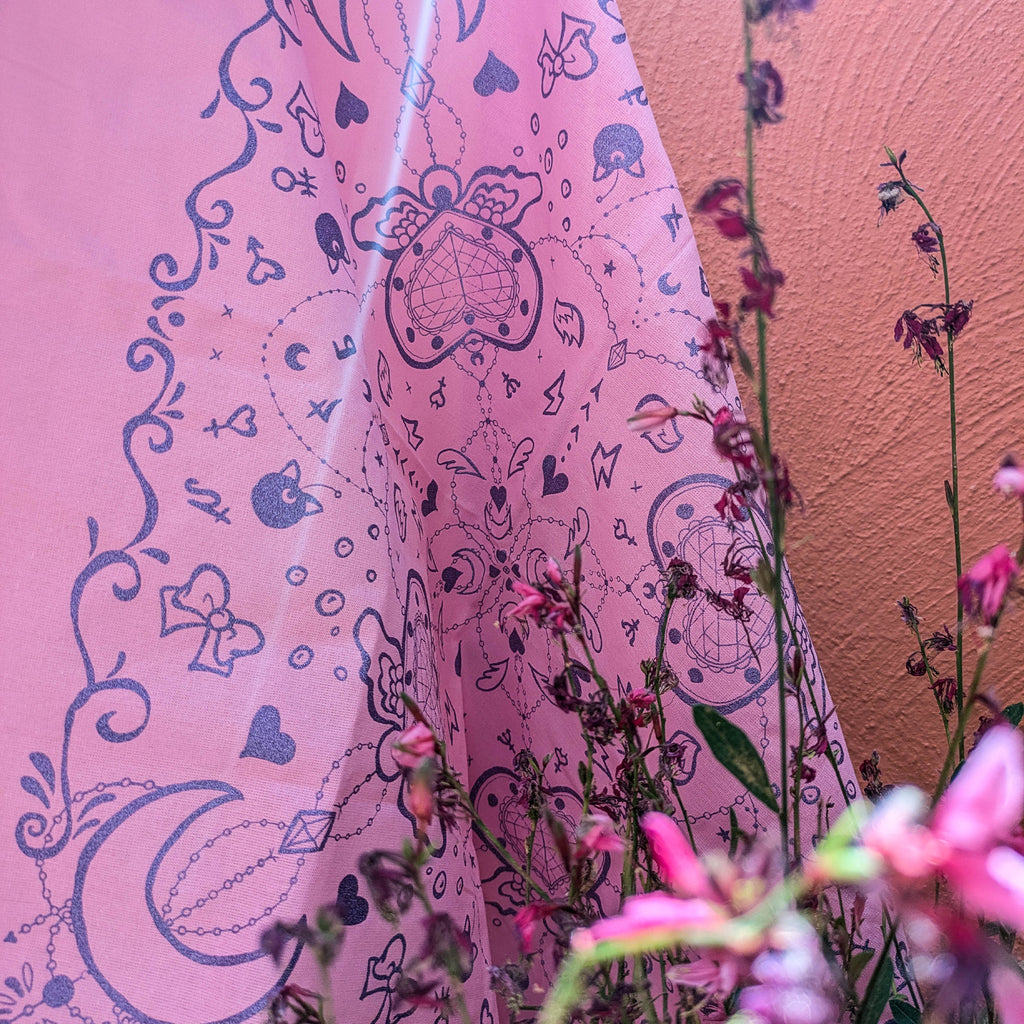 Moon Crystal Pink Amethyst Glitter Bandana