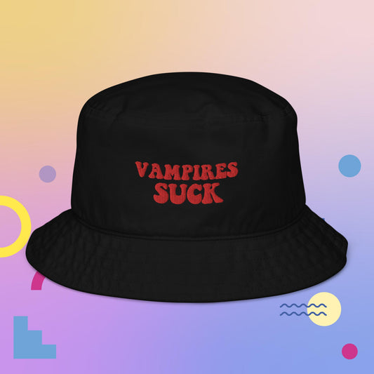 "Vampires Suck" Embroidered Bucket Hat