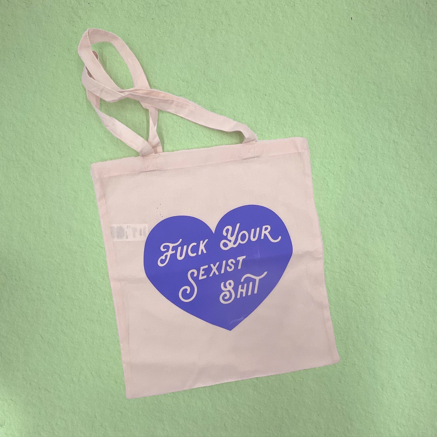 Fuck your sexist shit Pastel tote bags - Cat Magic Collective