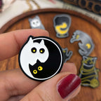 Black Kitty Tarot cat soft enamel pins based on Into the Void tarot deck