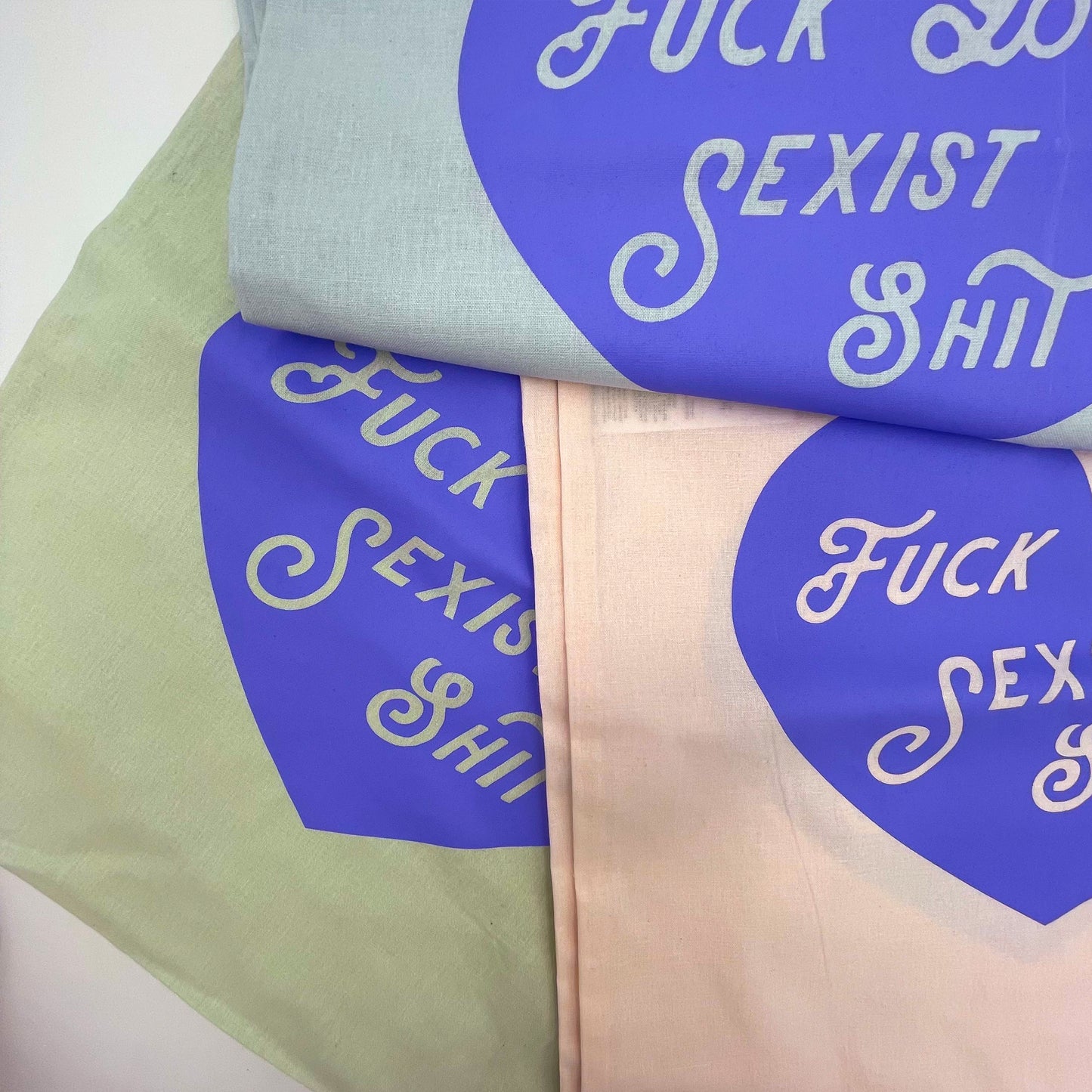 Fuck your sexist shit Pastel tote bags - Cat Magic Collective