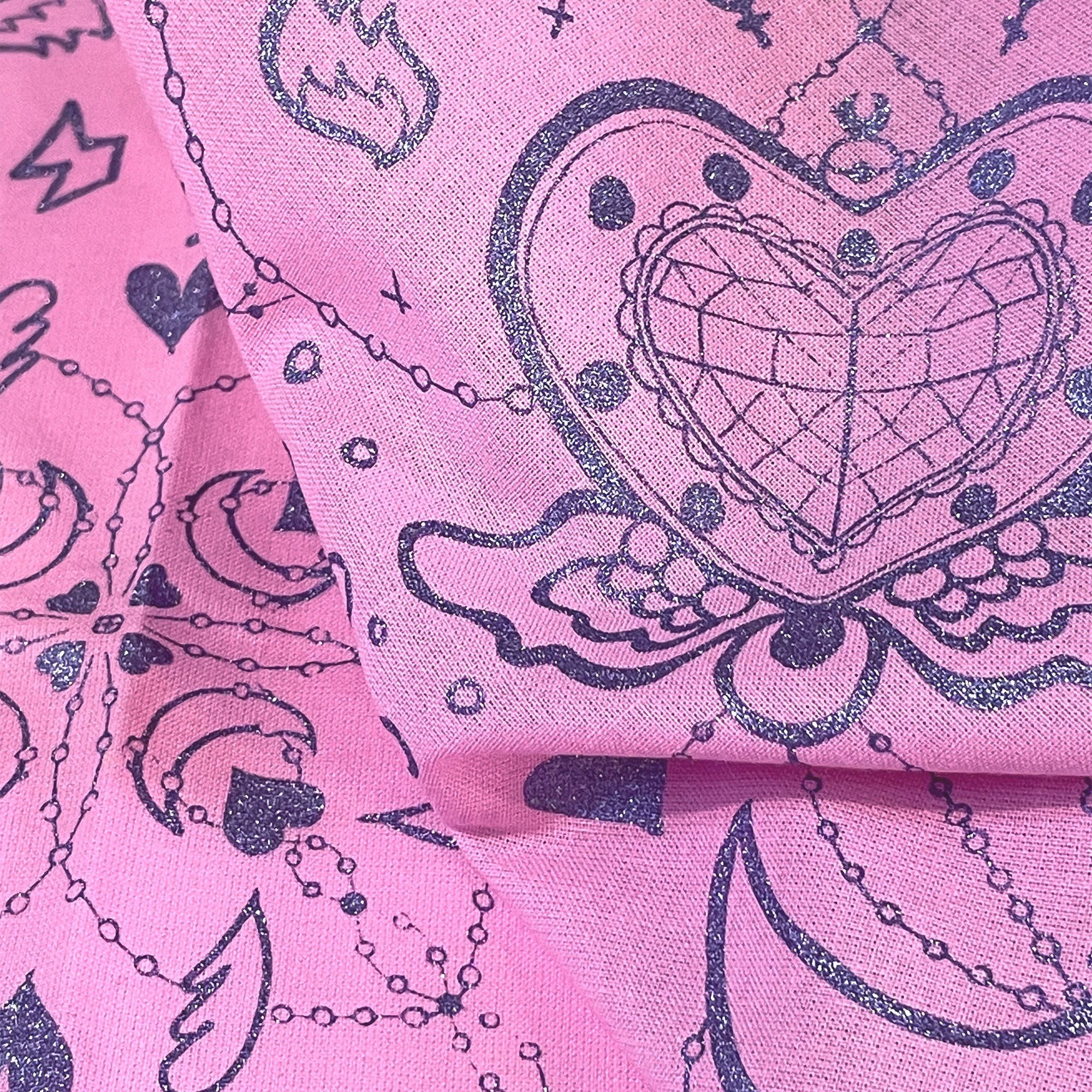 Moon Crystal Pink Amethyst Glitter Bandana