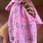 Moon Crystal Pink Amethyst Glitter Bandana