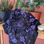Snakes & Witches hand printed 100% cotton scarf / bandana