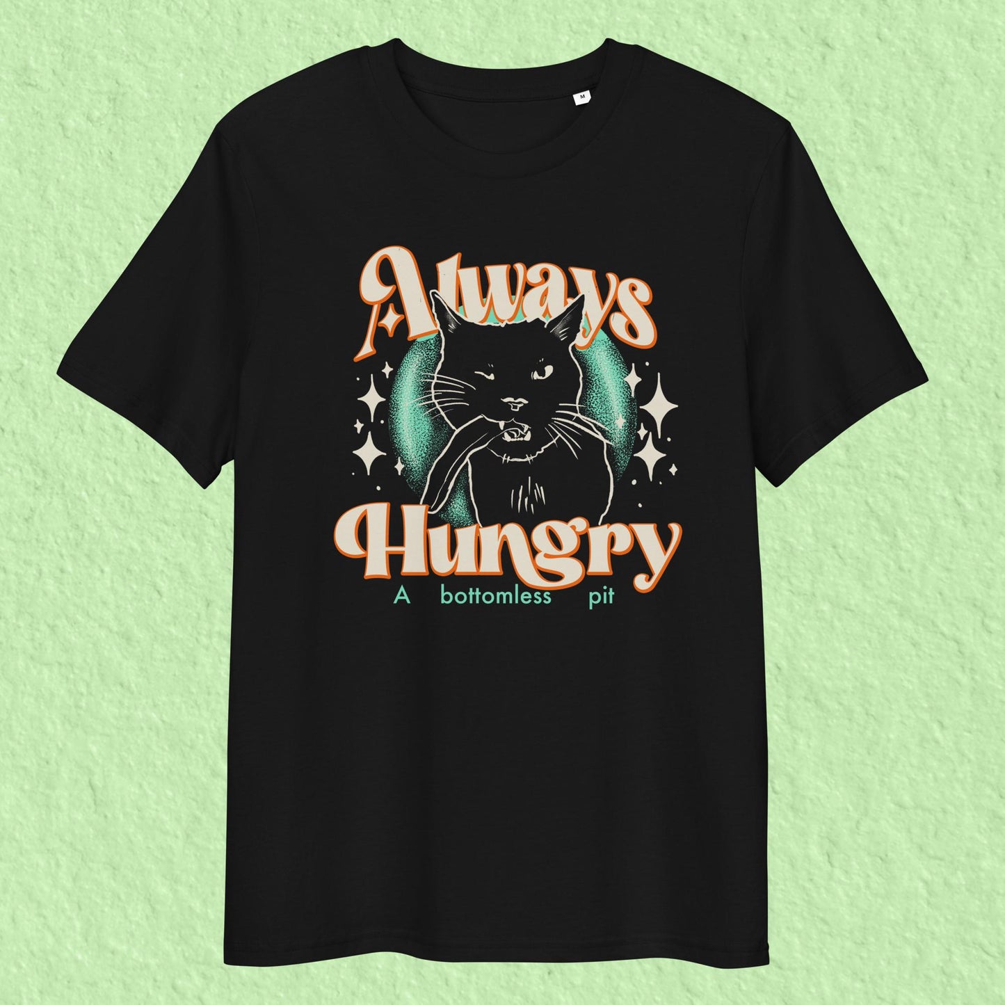 Always Hungry Cat T-Shirt - Unisex organic cotton t-shirt