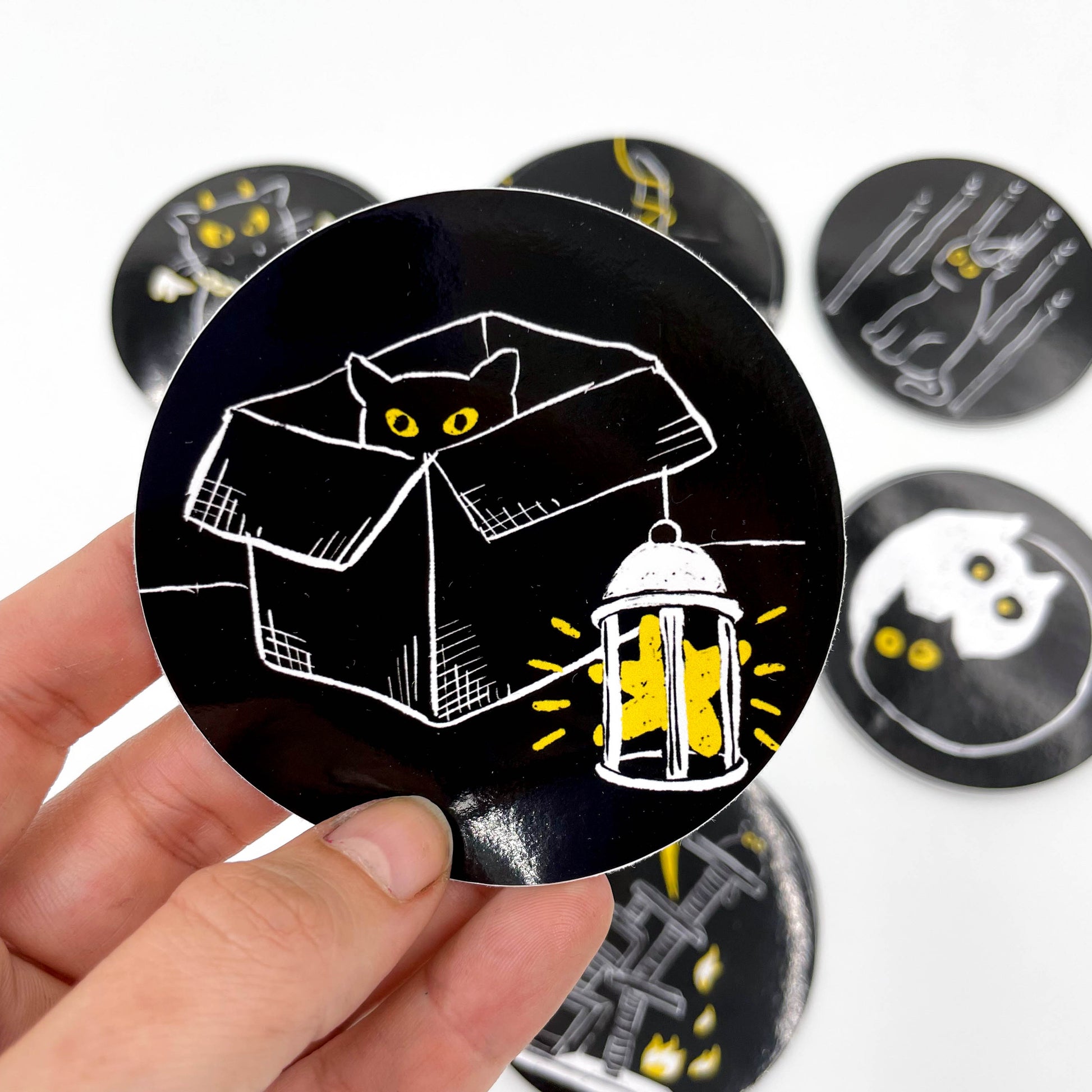 Into the Void Sticker Pack | black kitty cat cute fun stickers - Cat Magic Collective