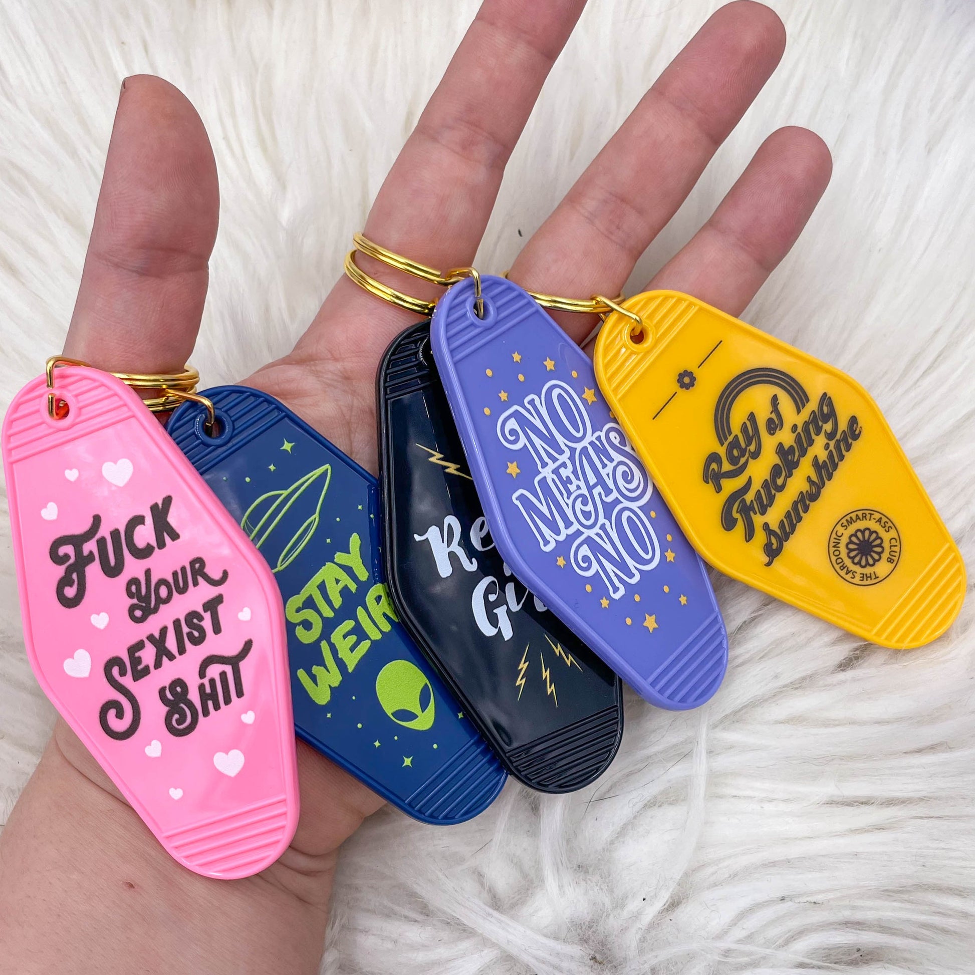 The Sassy and Sardonic Club - Motel Keychain Collection - Cat Magic Collective