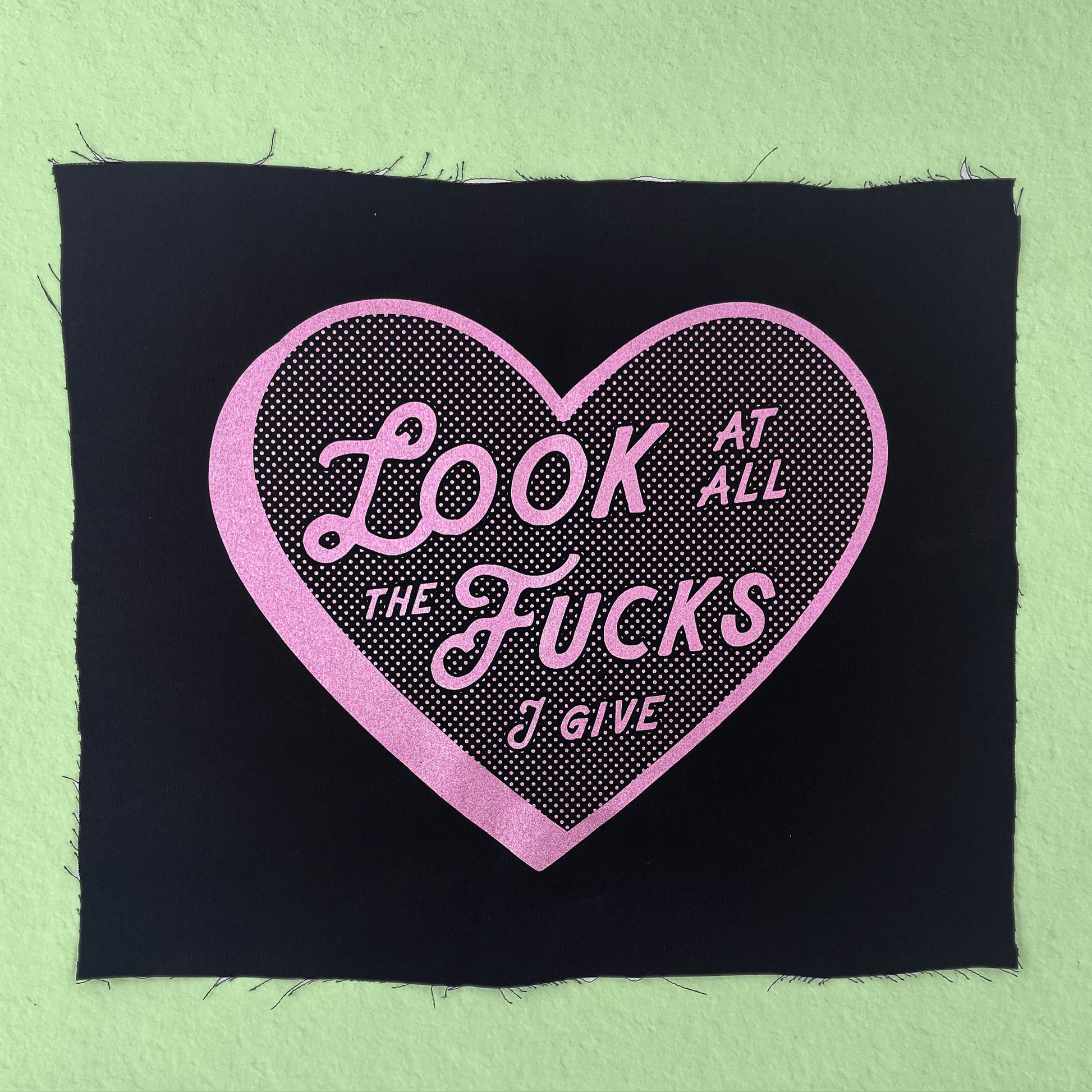 Glittery Pink Look at All the fucks I Give back patch - Cat Magic Collective