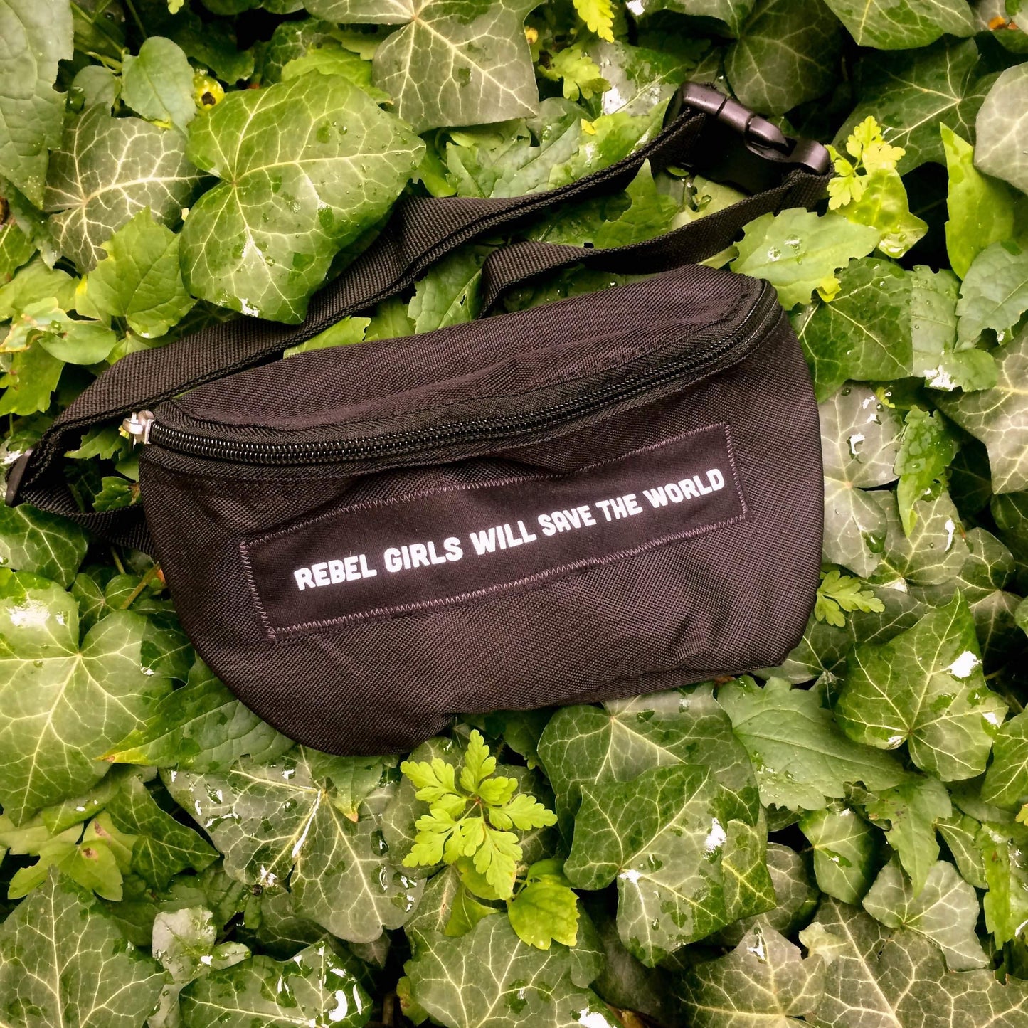 Fanny pack / Bum bag / Shoulder bag / Hip Bag with Feminist Screen Printed Patch - Cat Magic Collective