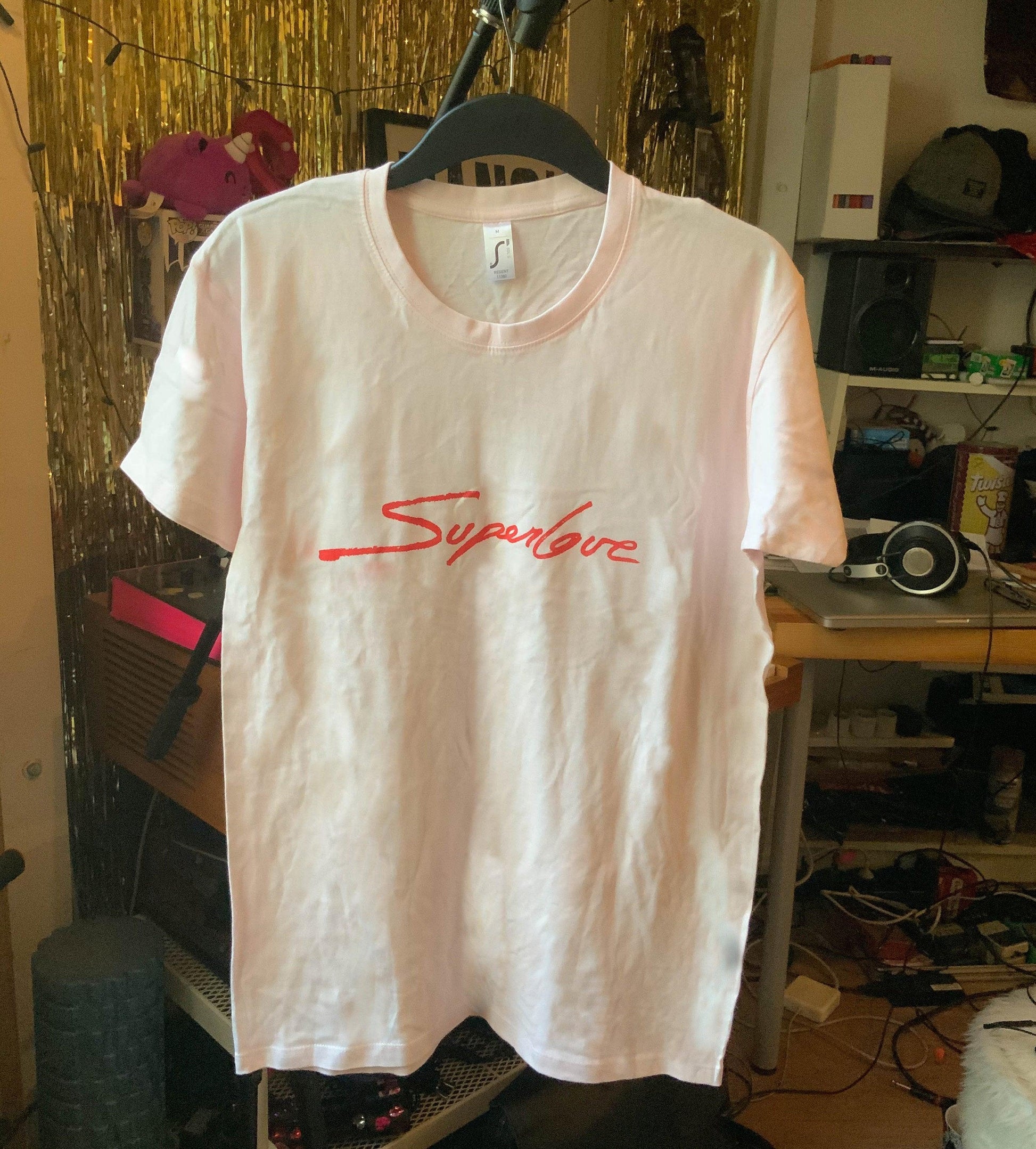 Superlove Pink Screen Printed T-Shirt - Cat Magic Collective