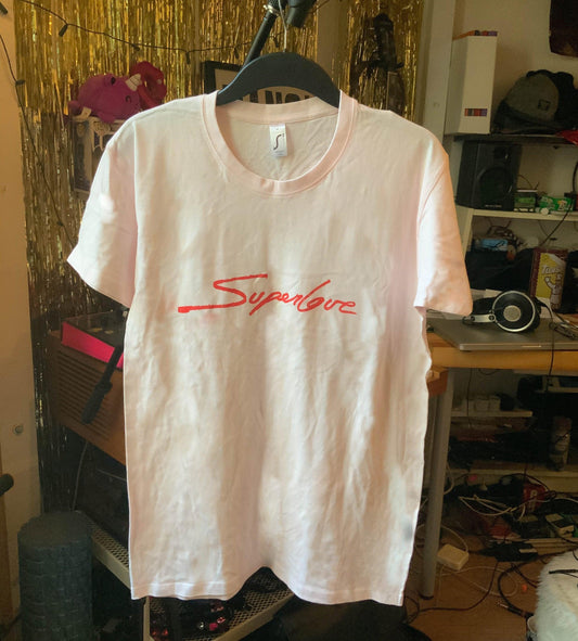 Superlove Pink Screen Printed T-Shirt - Cat Magic Collective