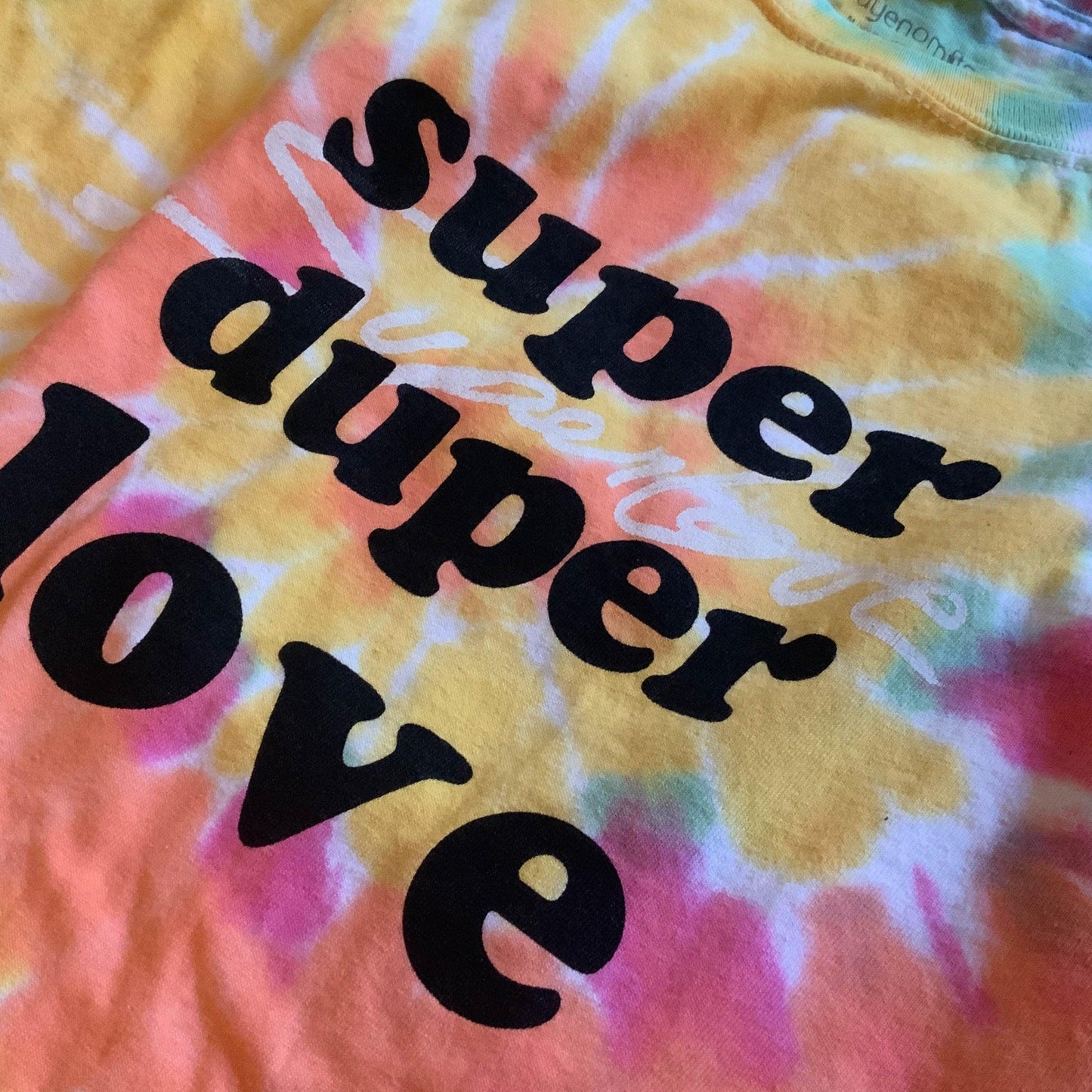 Super Duper Love - Tie Dye, Two colour Hand Printed T-Shirt - Cat Magic Collective