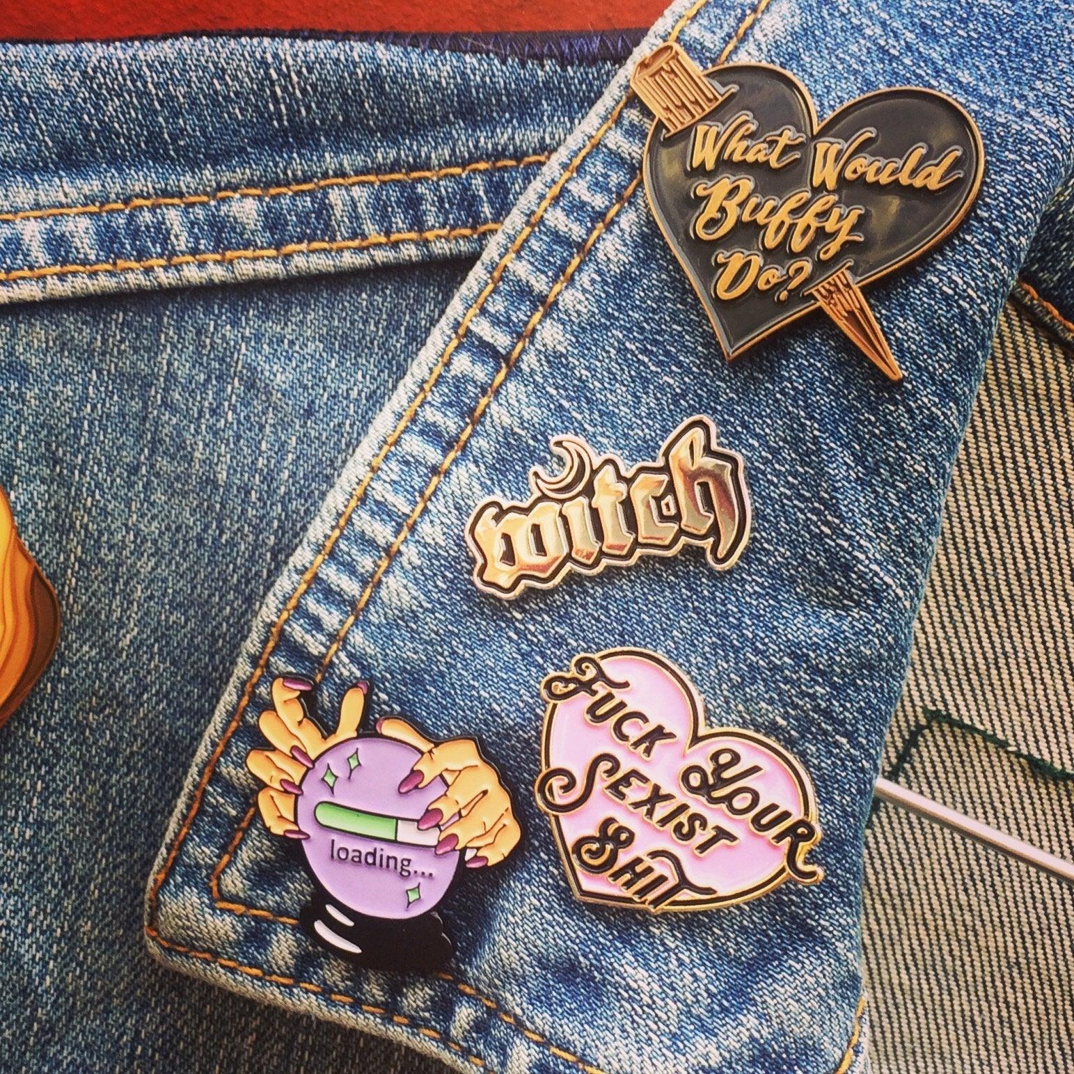 No Means No Feminist Enamel Pin Badge - Cat Magic Collective