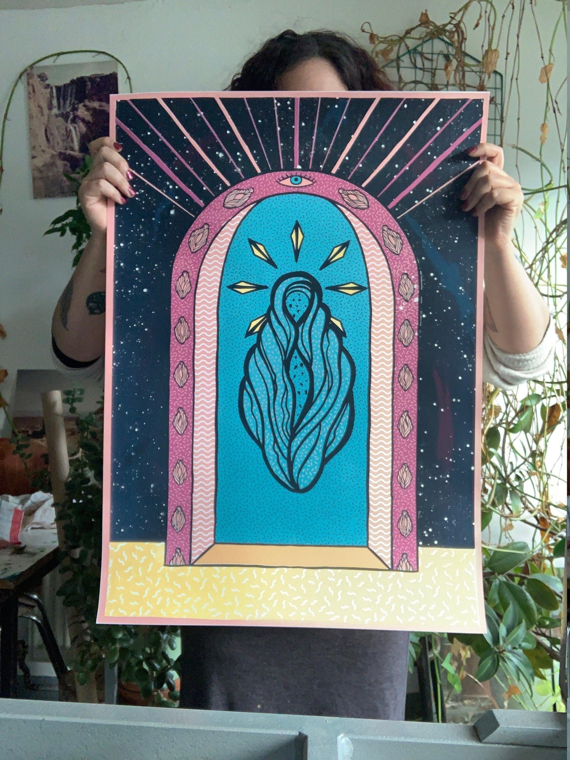 Cheesecake from the Heavens - Limited Edition Hand Printed Screen Print - Cat Magic Collective