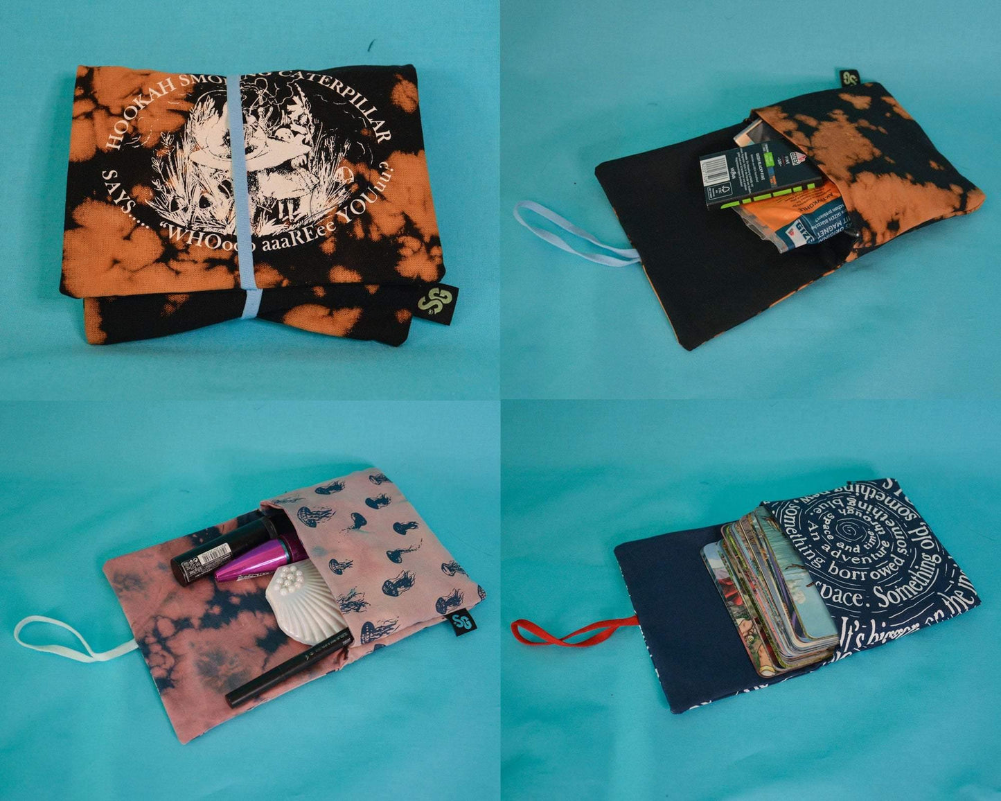 Handmade Tie Dyed Pouch - Tobacco/Make up/Tarot Cards - Cat Magic Collective