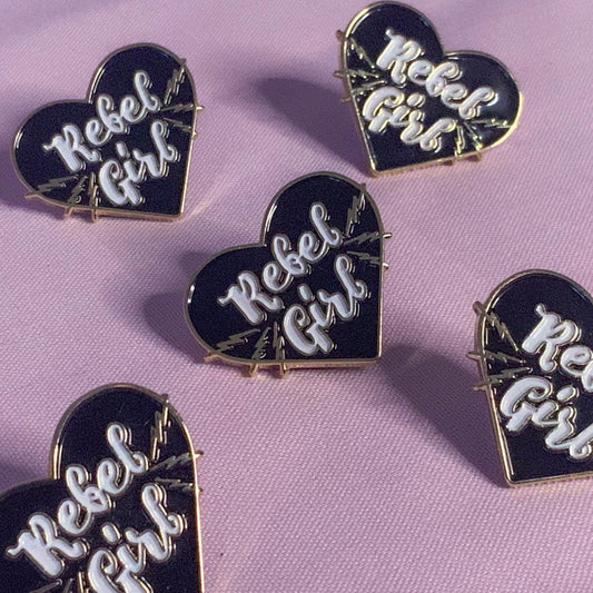 Rebel Girl Enamel Pin Badge - Cat Magic Collective