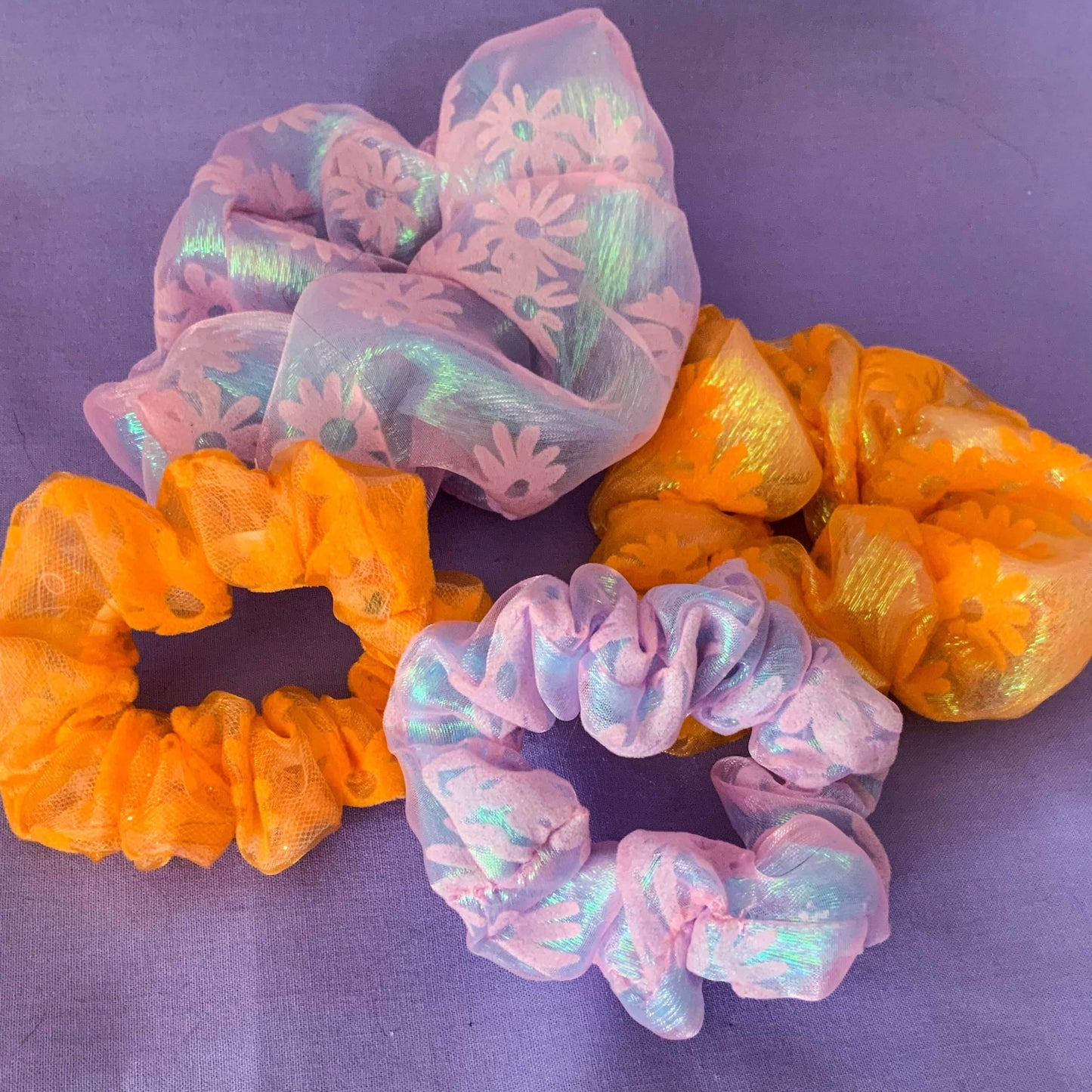 Magical Flower Power Organza Hair Scrunchies - Cat Magic Collective