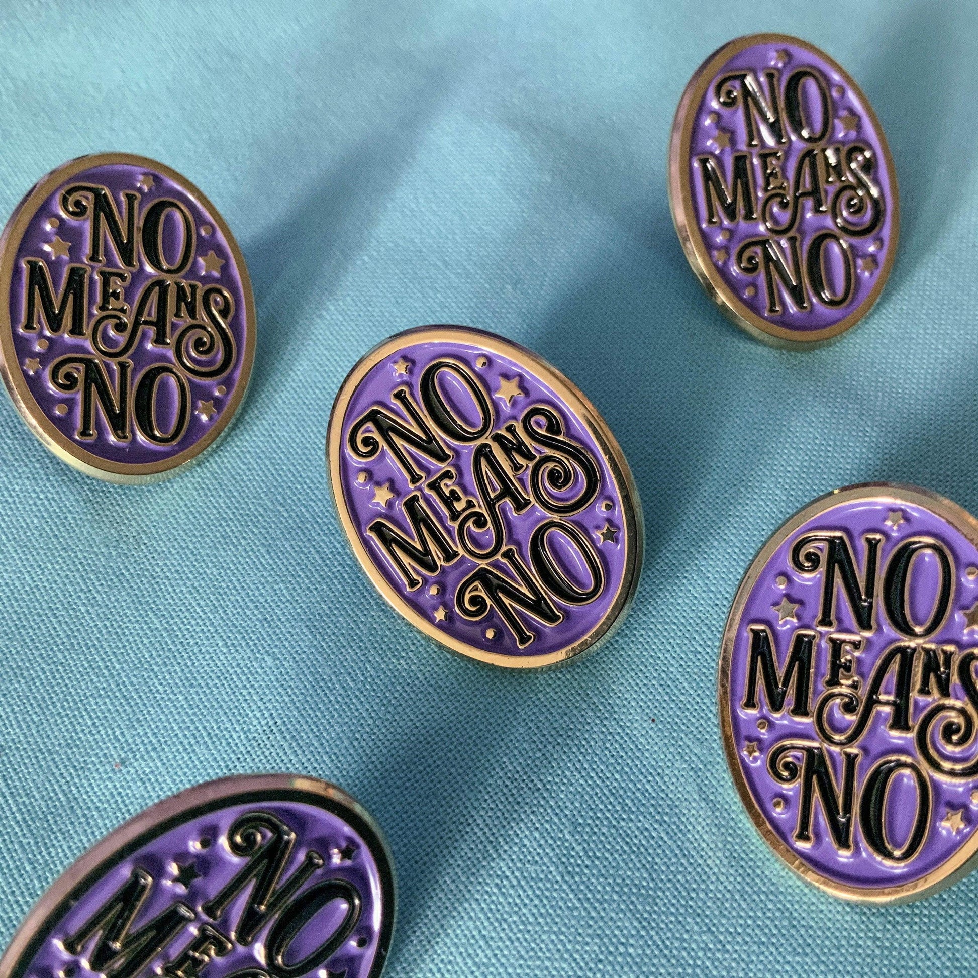 No Means No Feminist Enamel Pin Badge - Cat Magic Collective