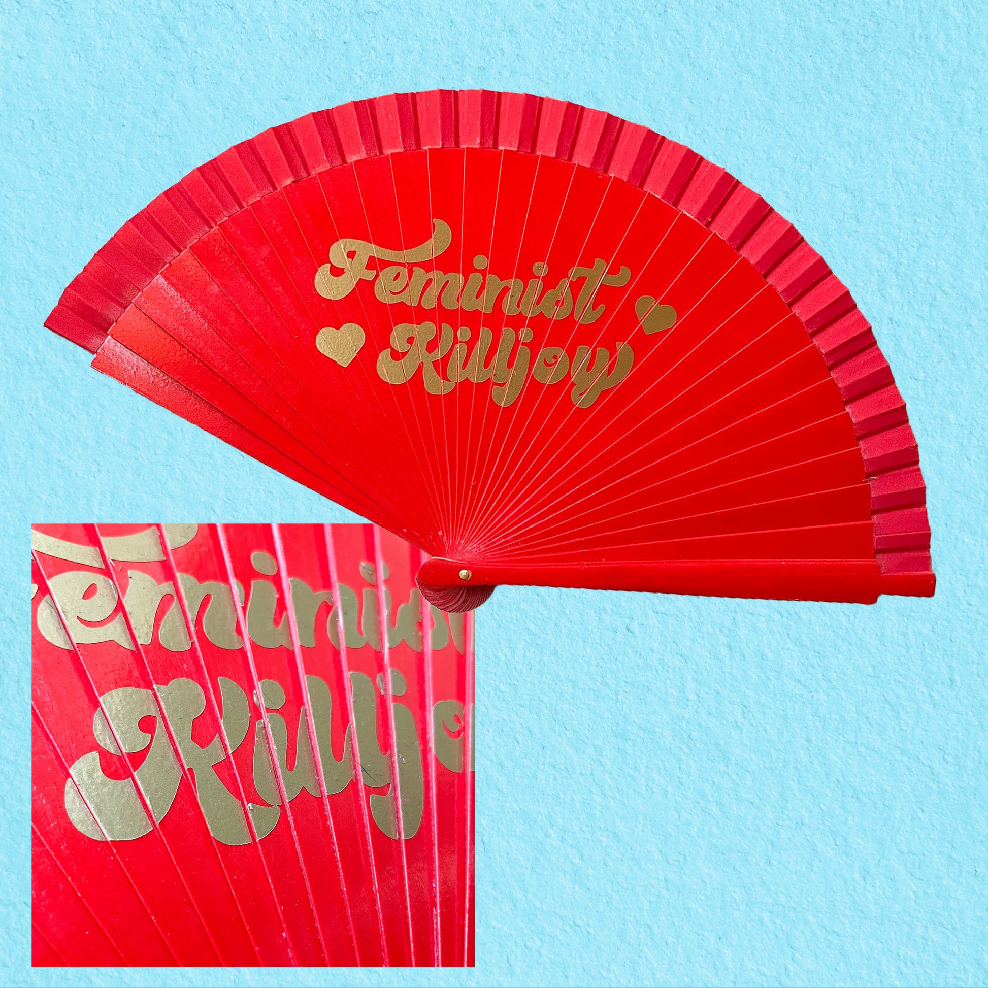 Feminist Killjoy Wooden Shade Fan - Cat Magic Collective