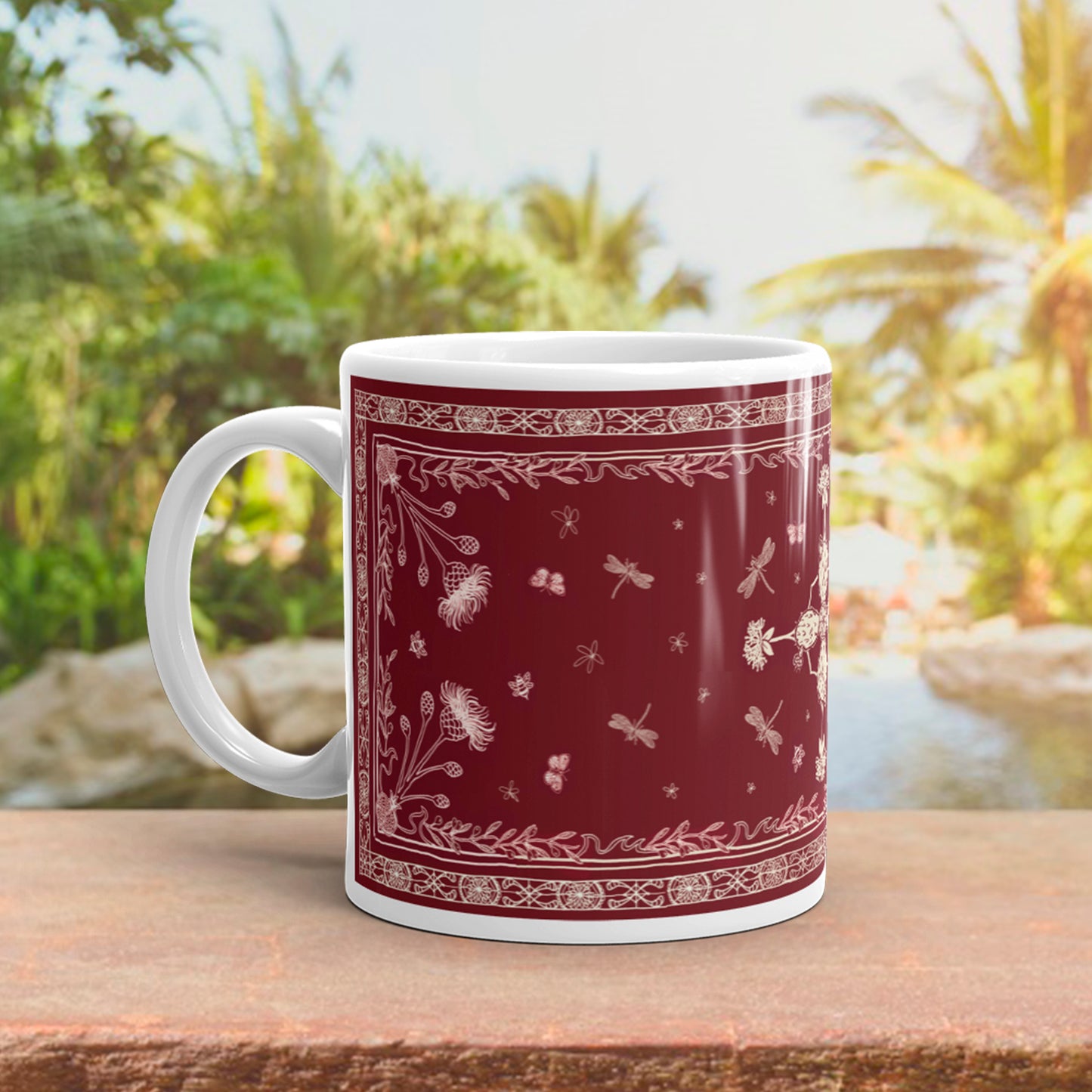 Mediterranean Botanicals Printed Mug - Cat Magic Collective